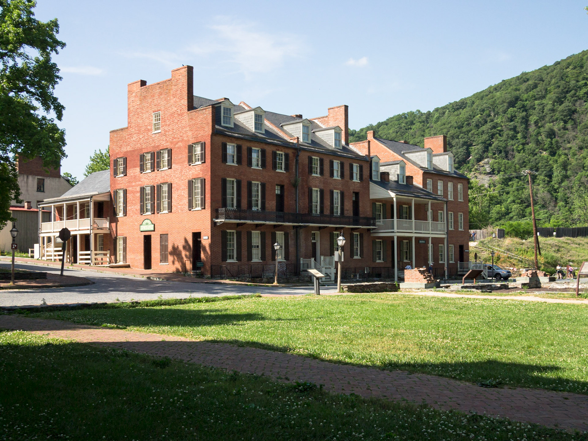 Period buildings, facing the engine house