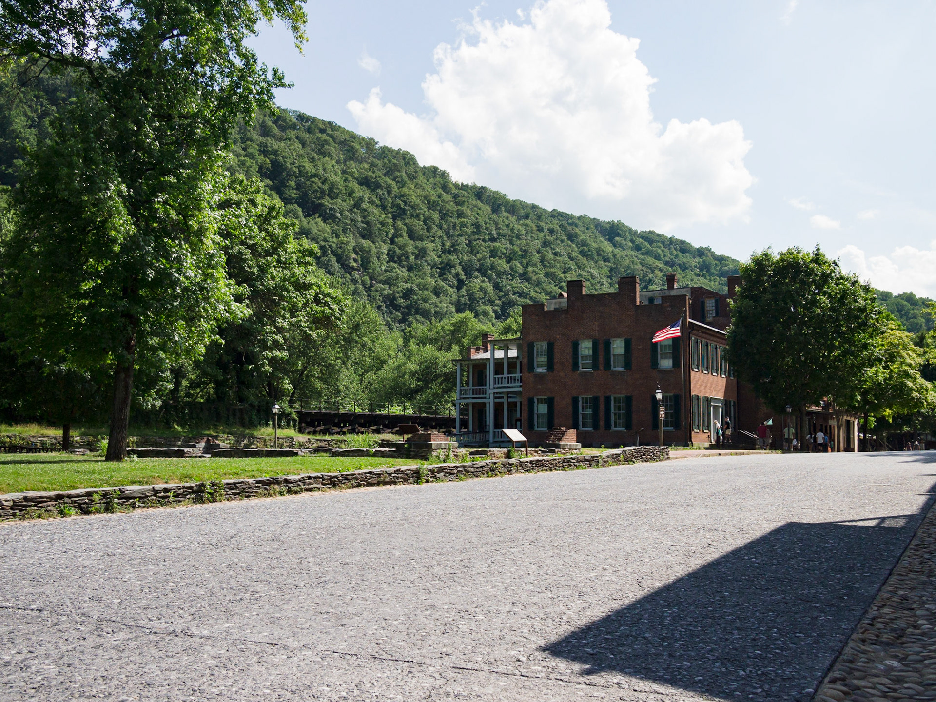 Street heading away from the point. The arsenal would have stood on the left.
