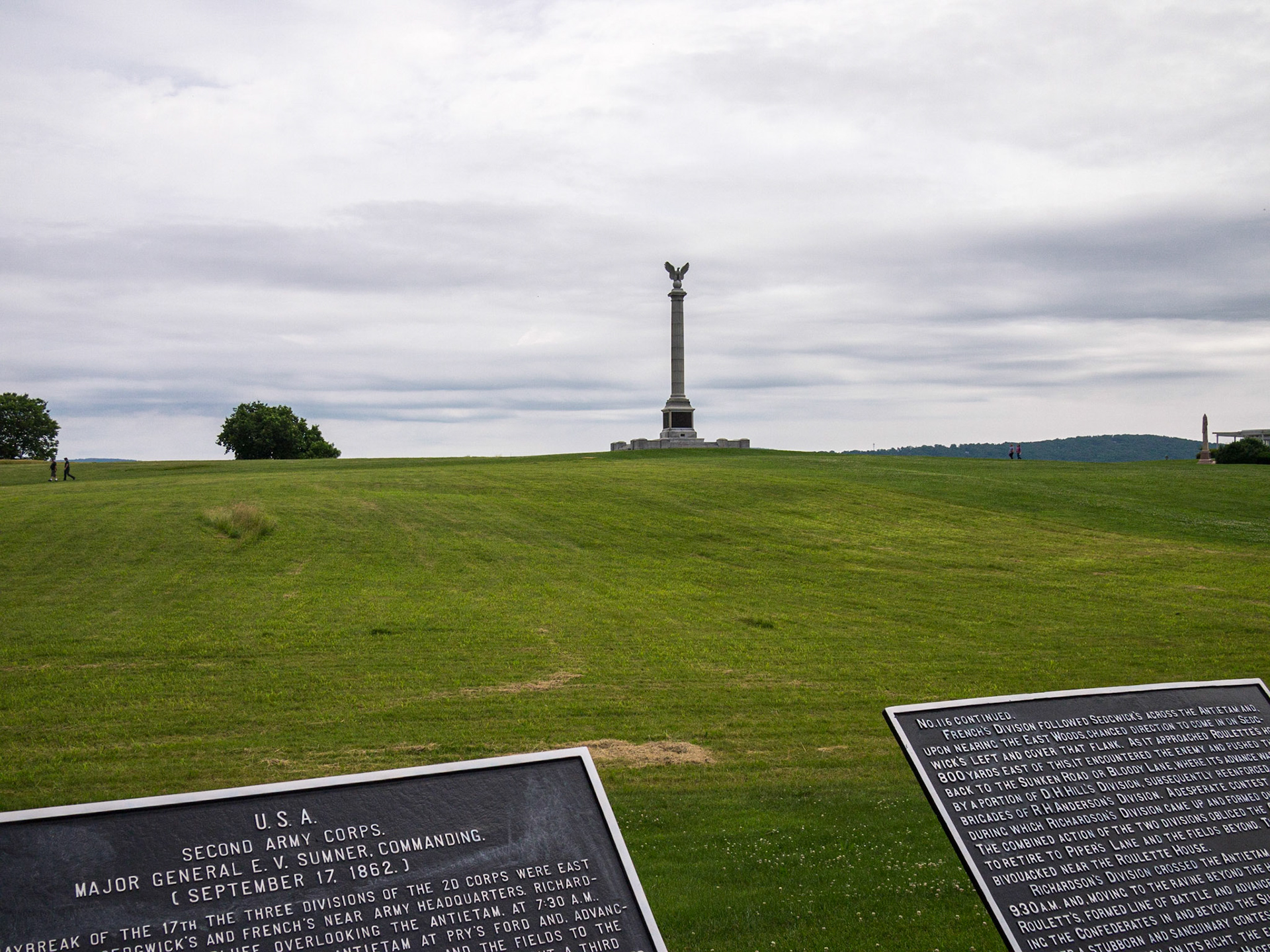 Looking east from across the street from the Dunker Church