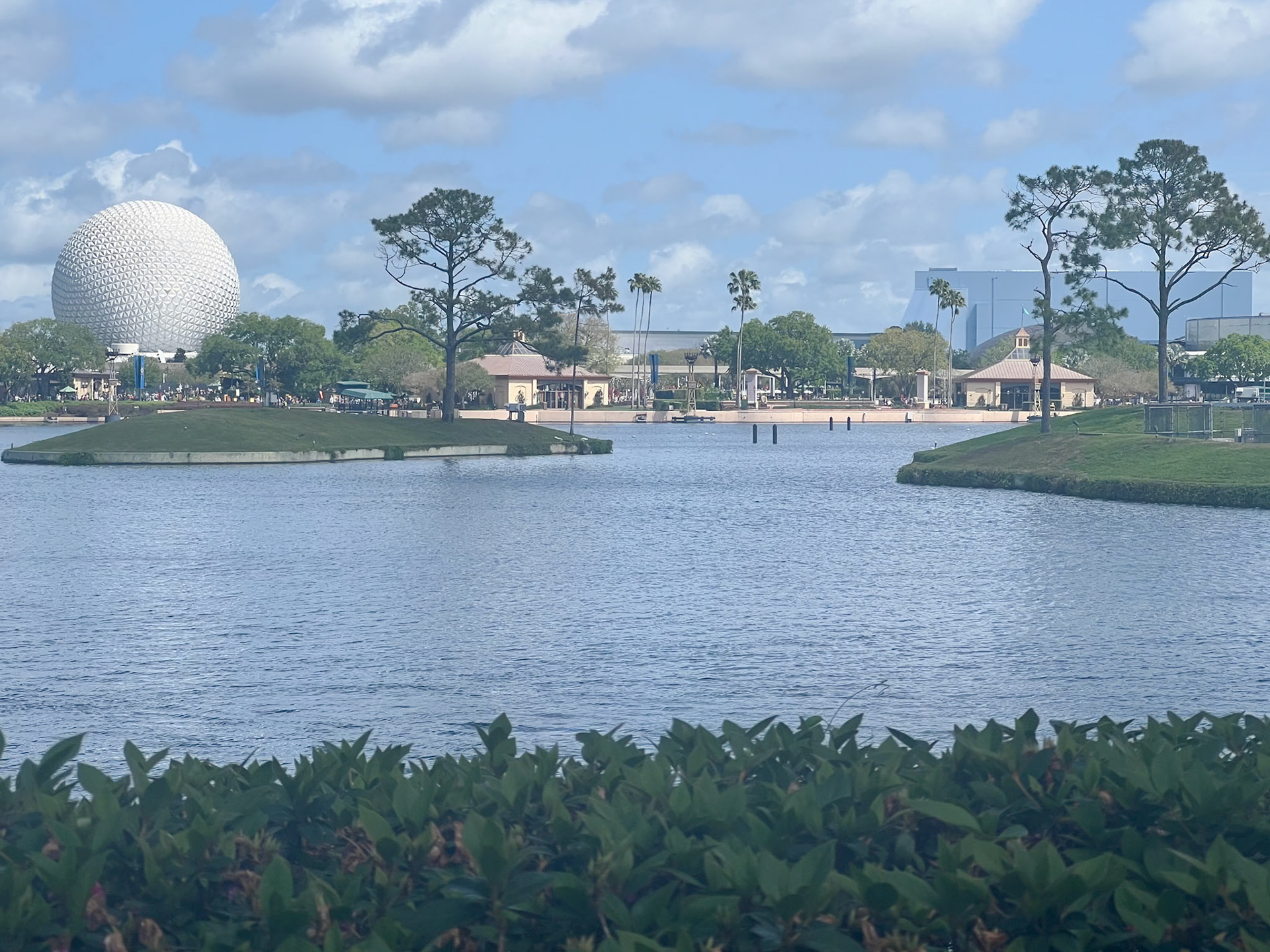 Looking across the lagoon from the Japan section