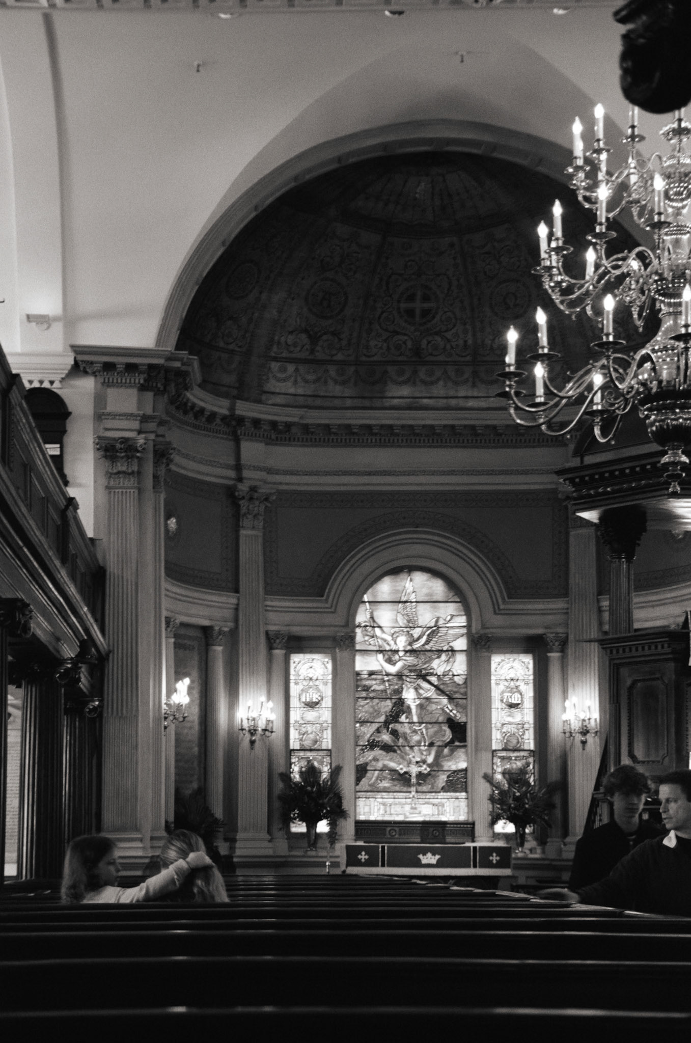 Inside the historic church