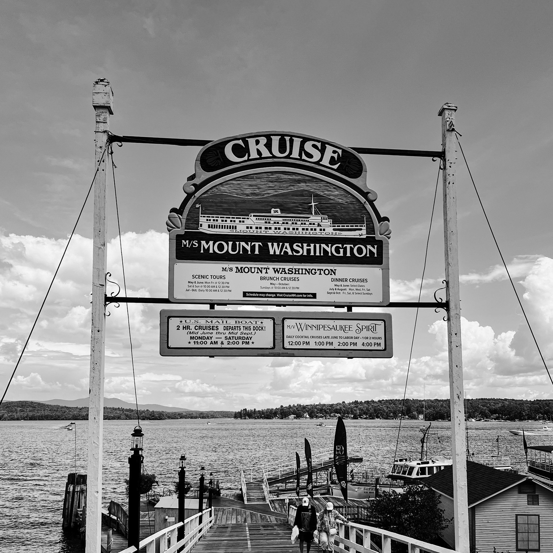 Cruise boat pier on Lake Winnipesaukee