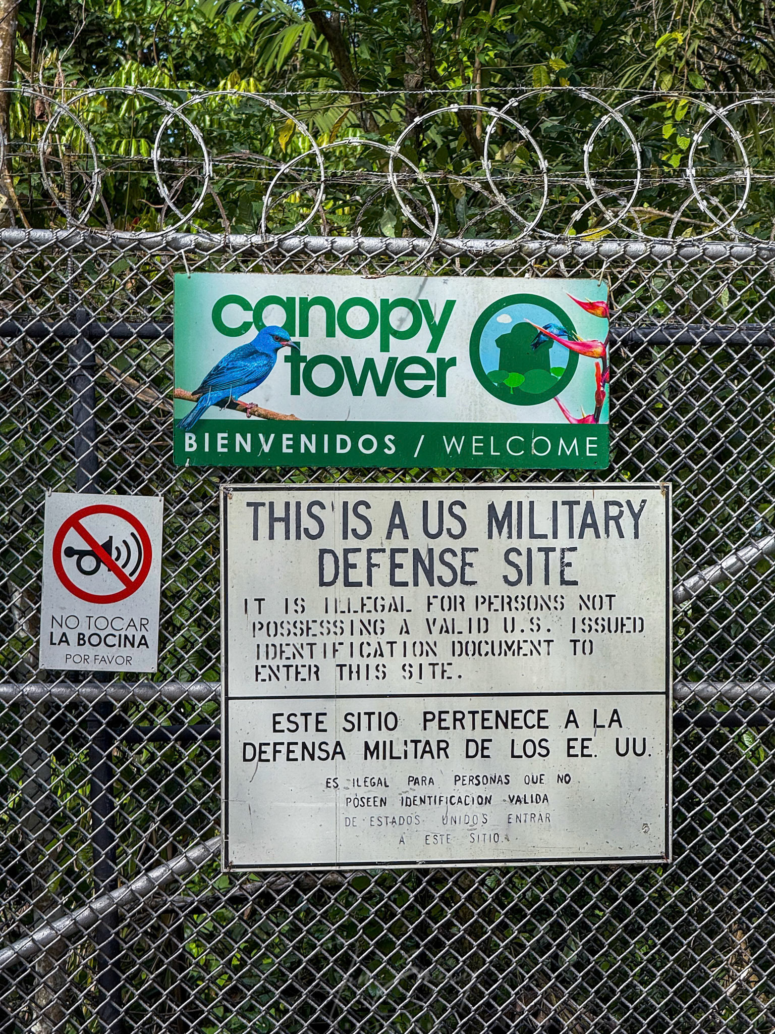 Relict Signage at Canopy Tower Gate