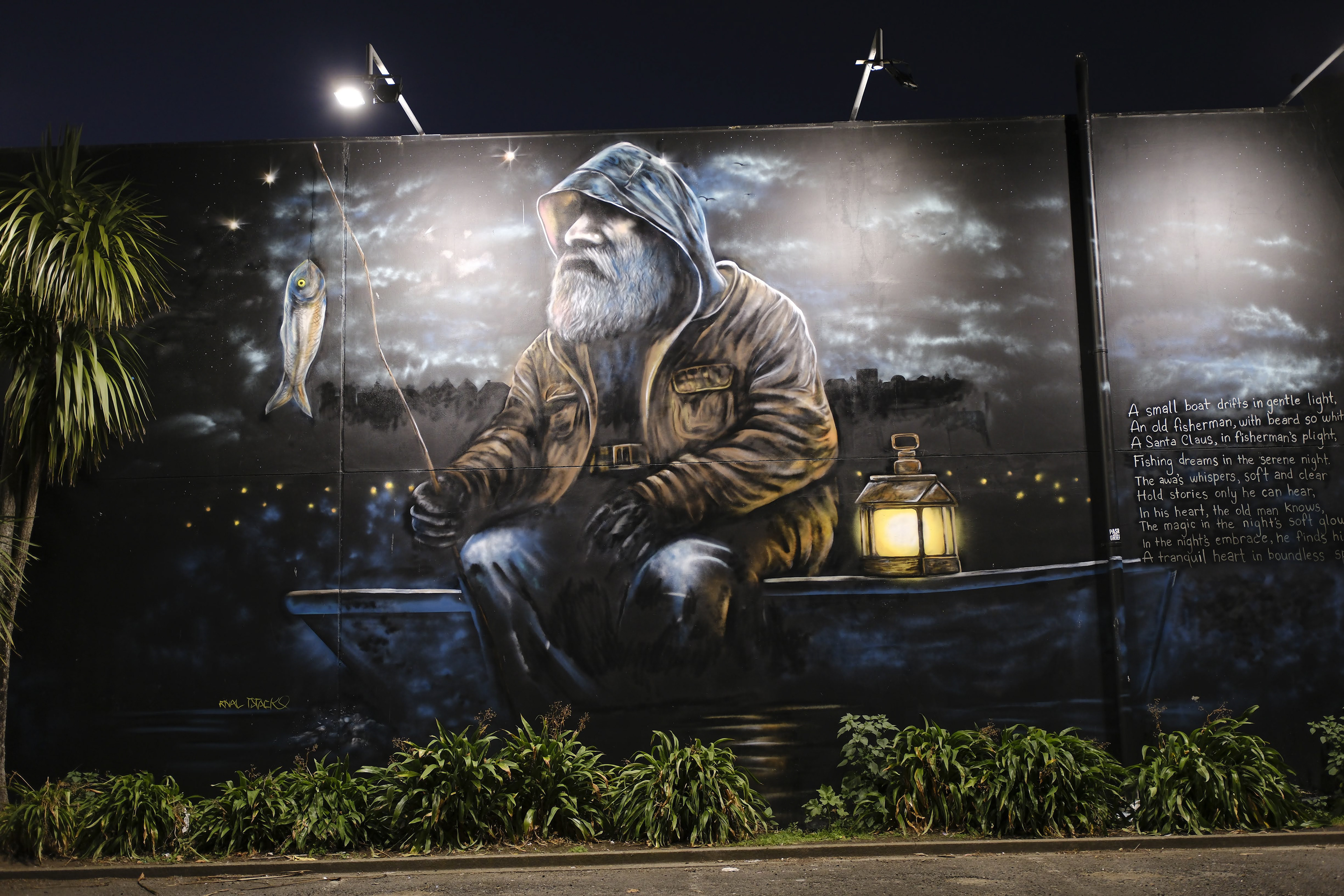 Street art at night