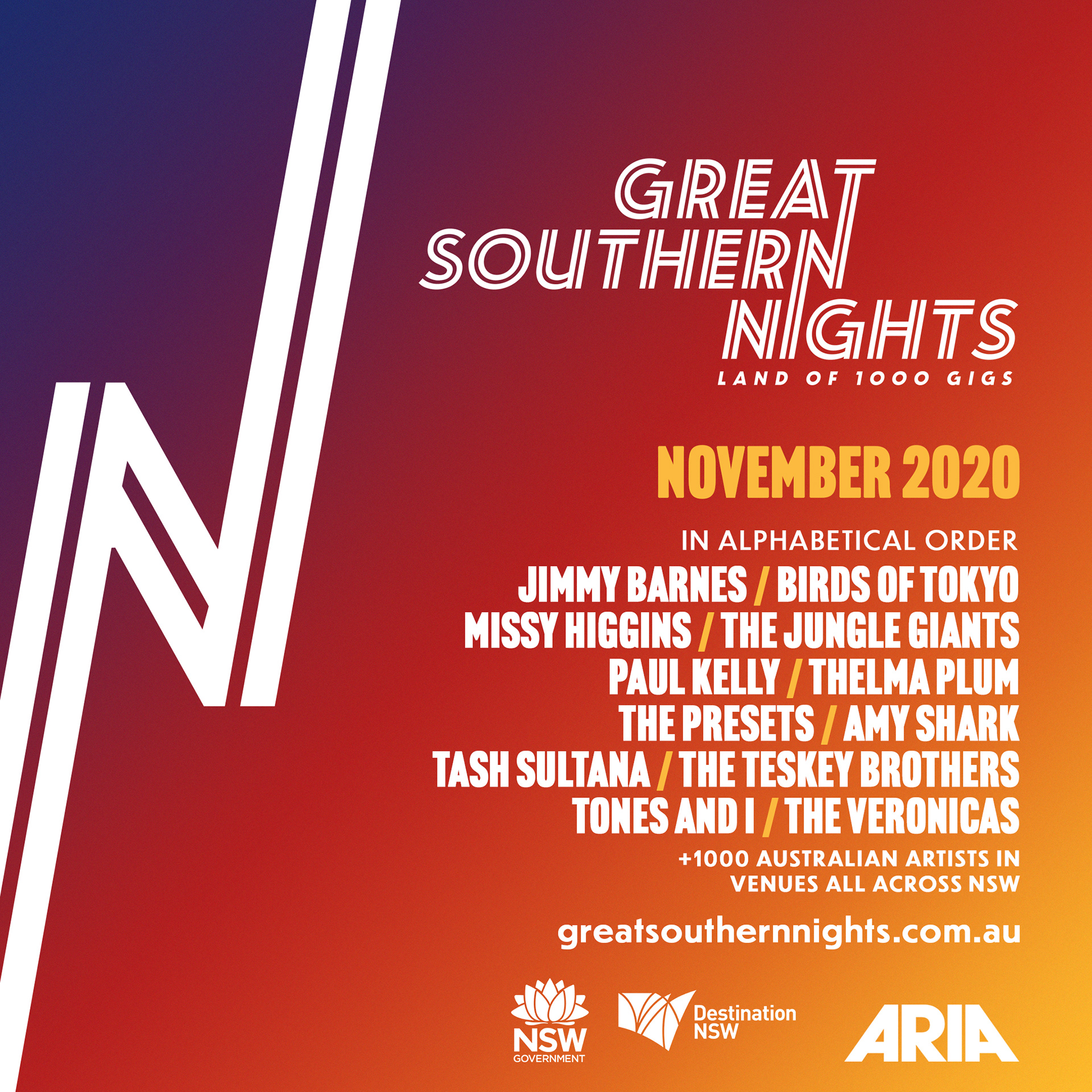 Great Southern Nights Announcement tile