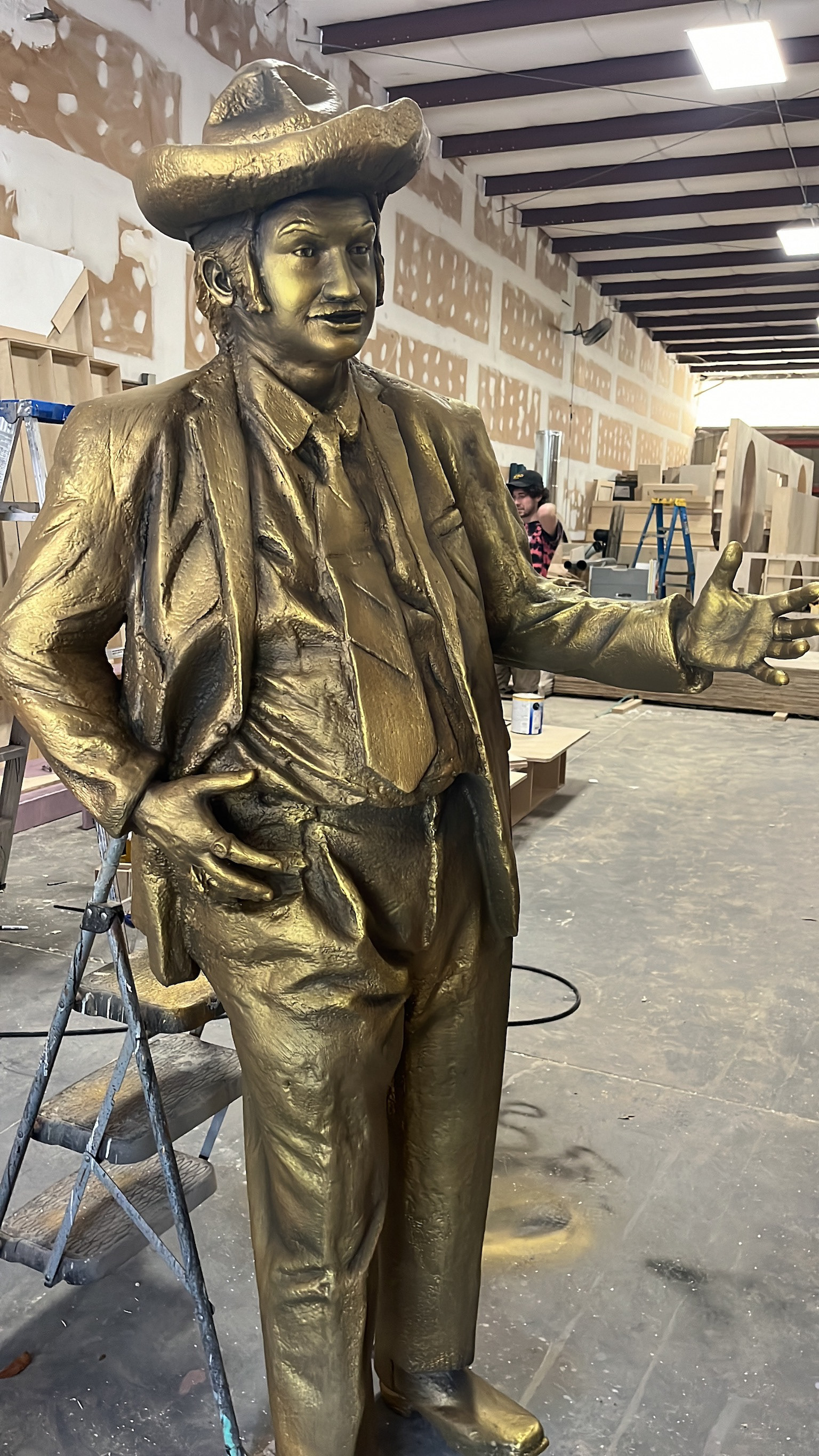 "Roadside Randy" Sculpture with Bronze Painted Finish