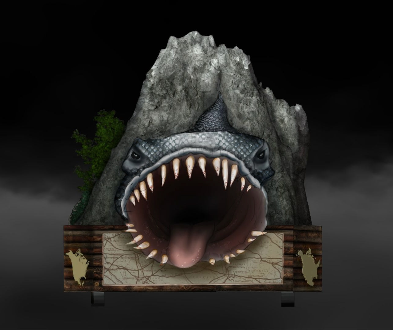 Back of N. America Color Render