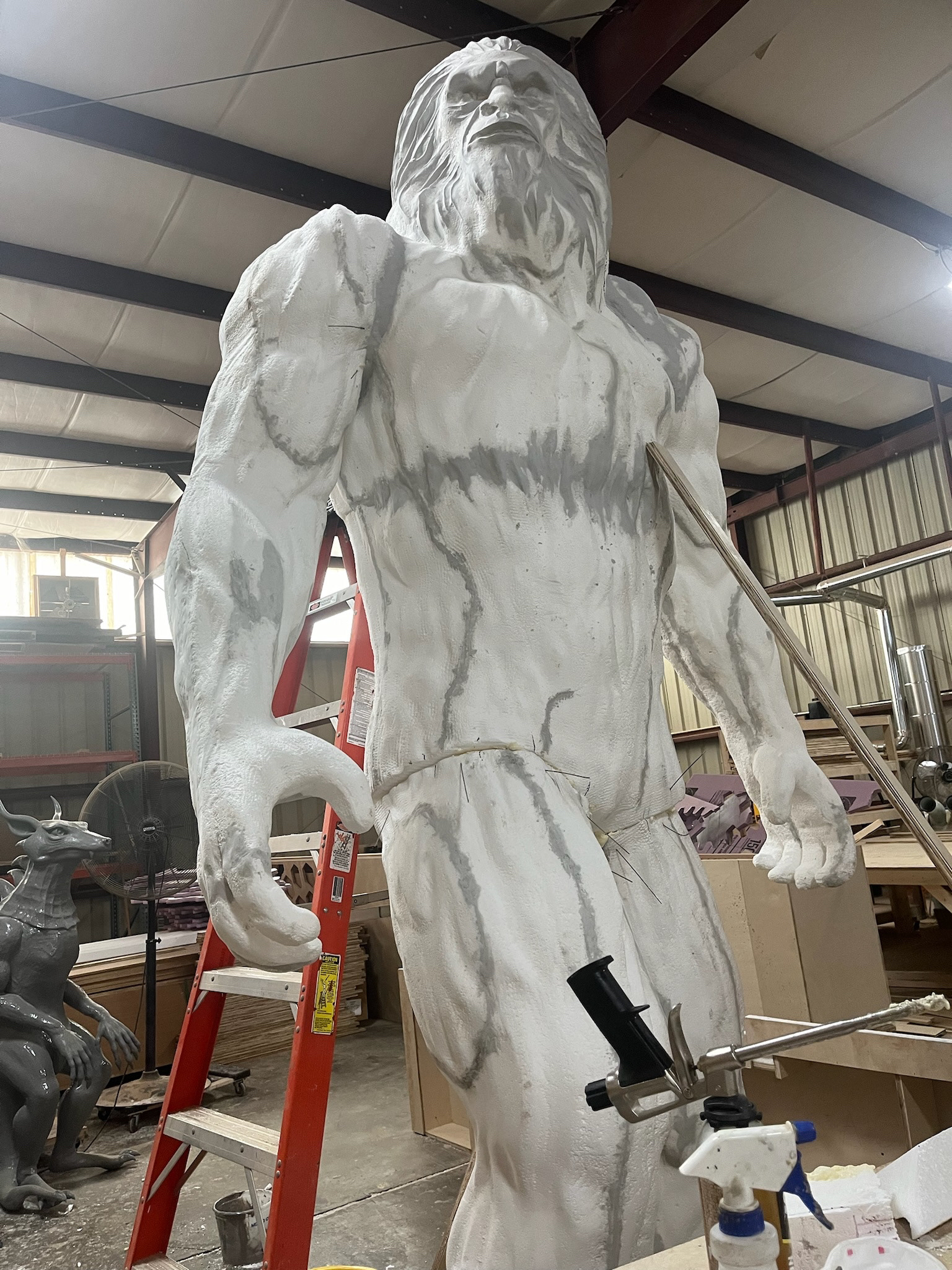 12' Bigfoot Sculpted from Foam and Freeform Epoxy