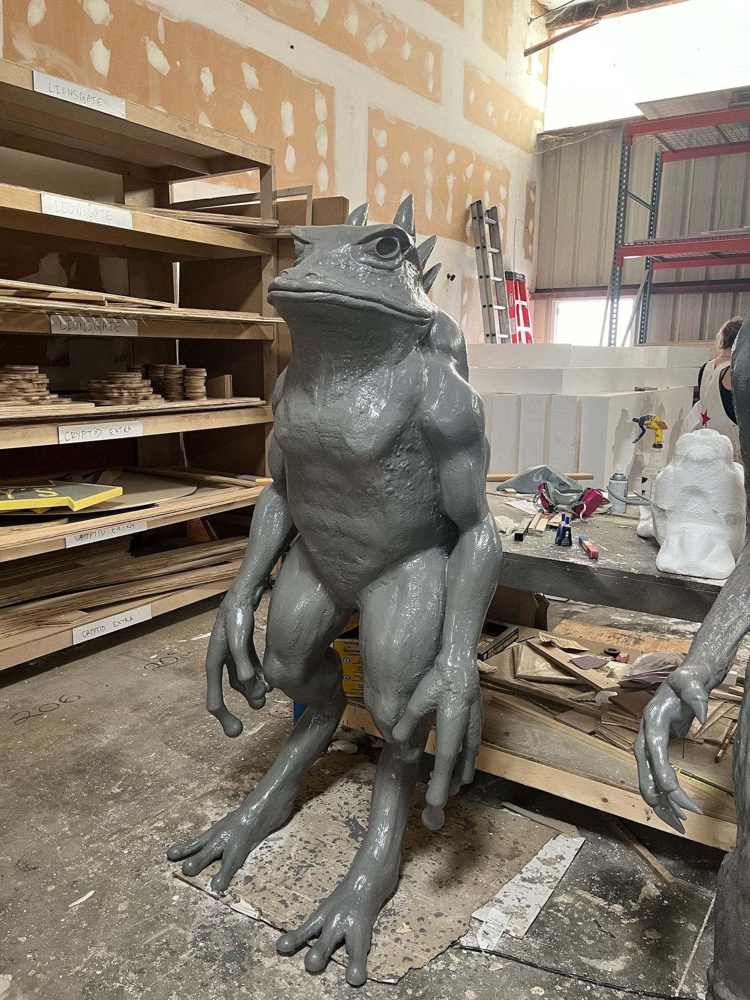 Frogman Sculpture in Progress