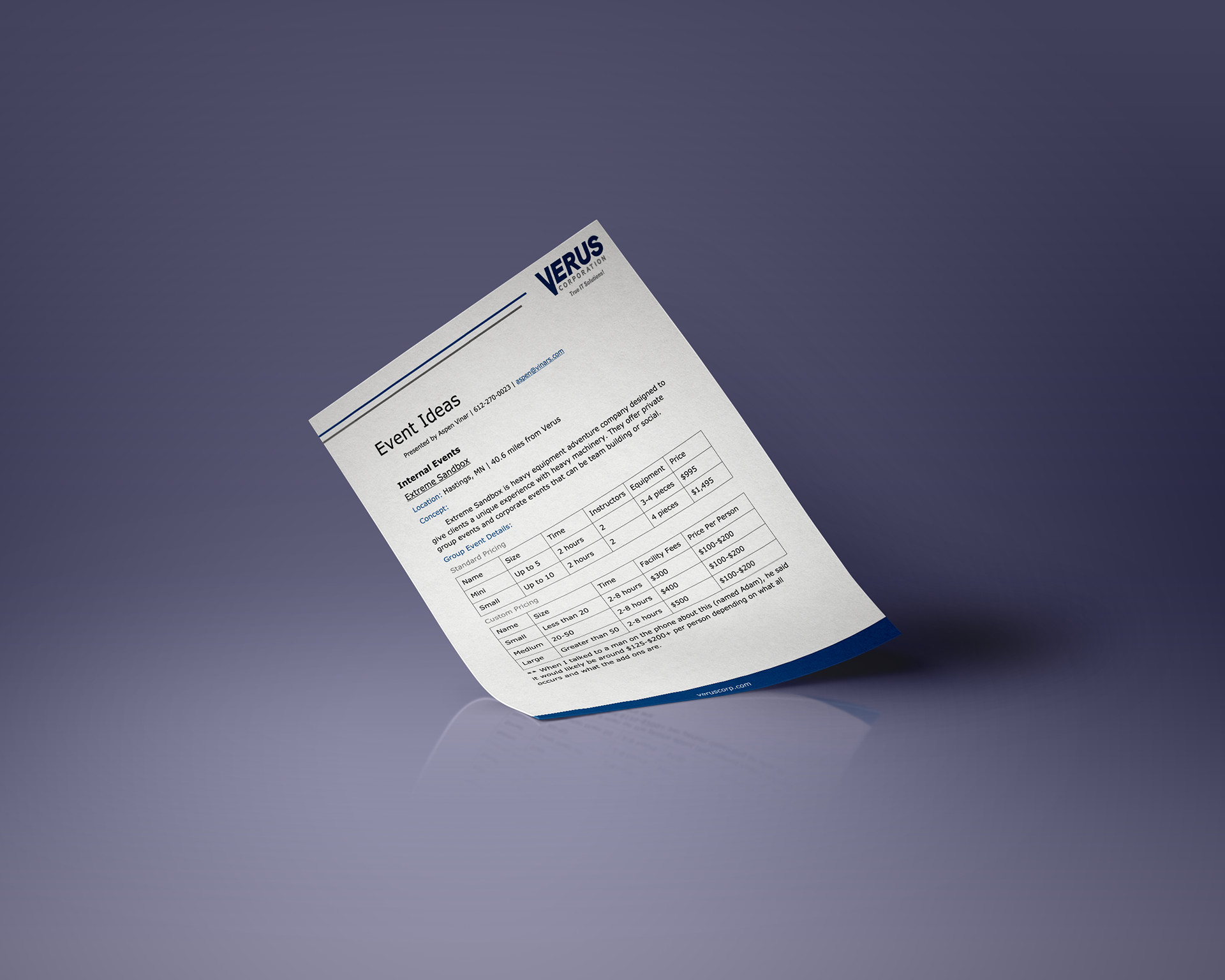 Verus Letterhead with Content