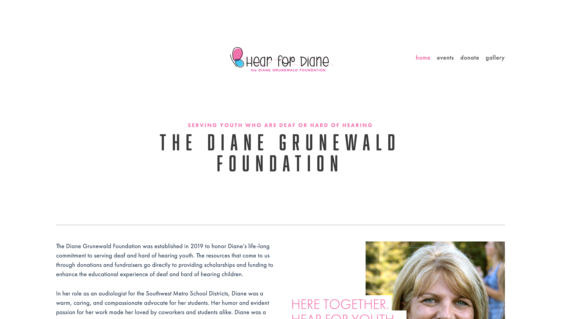 Original Website Home Page