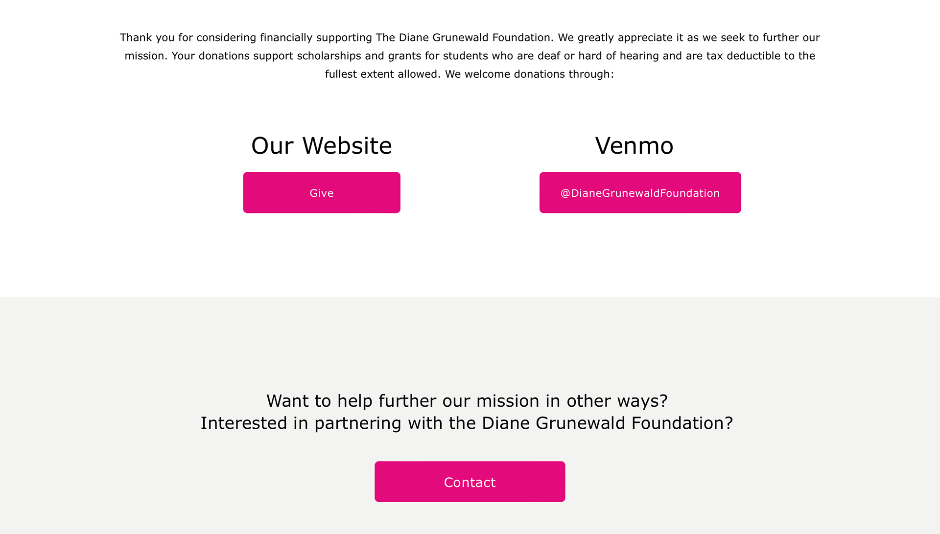 Sample of Give Page