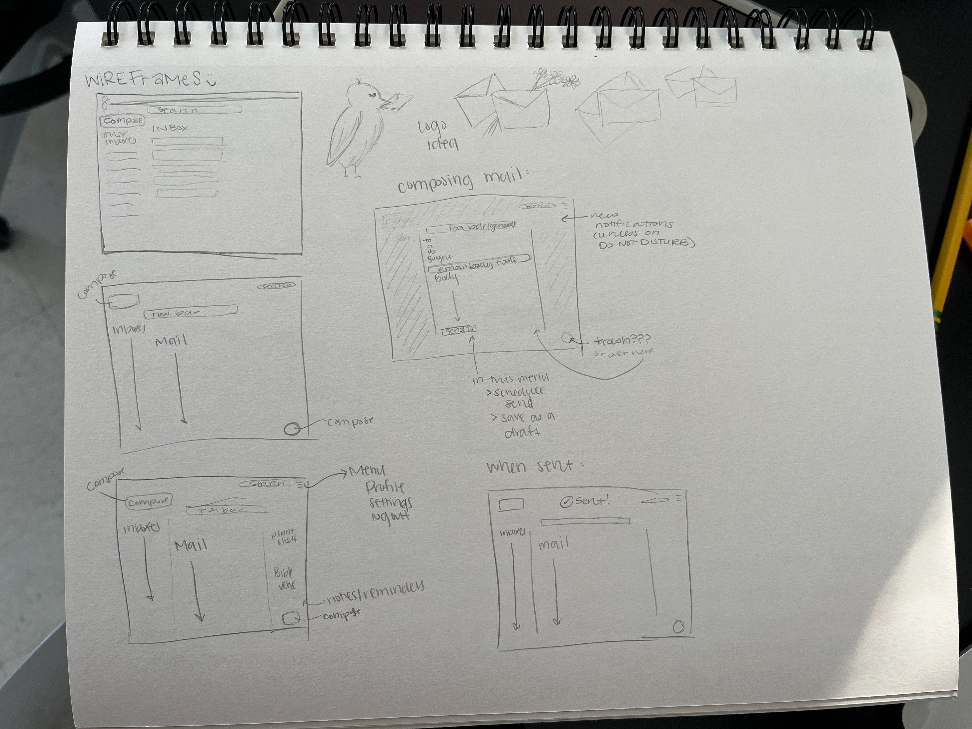Desktop Wireframes