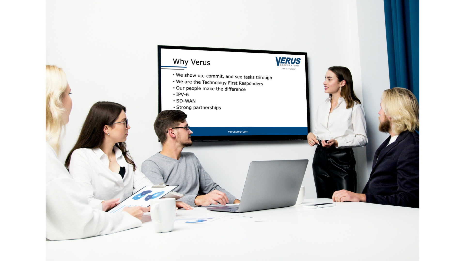Standard content style slide for the Verus PowerPoint deck with content.