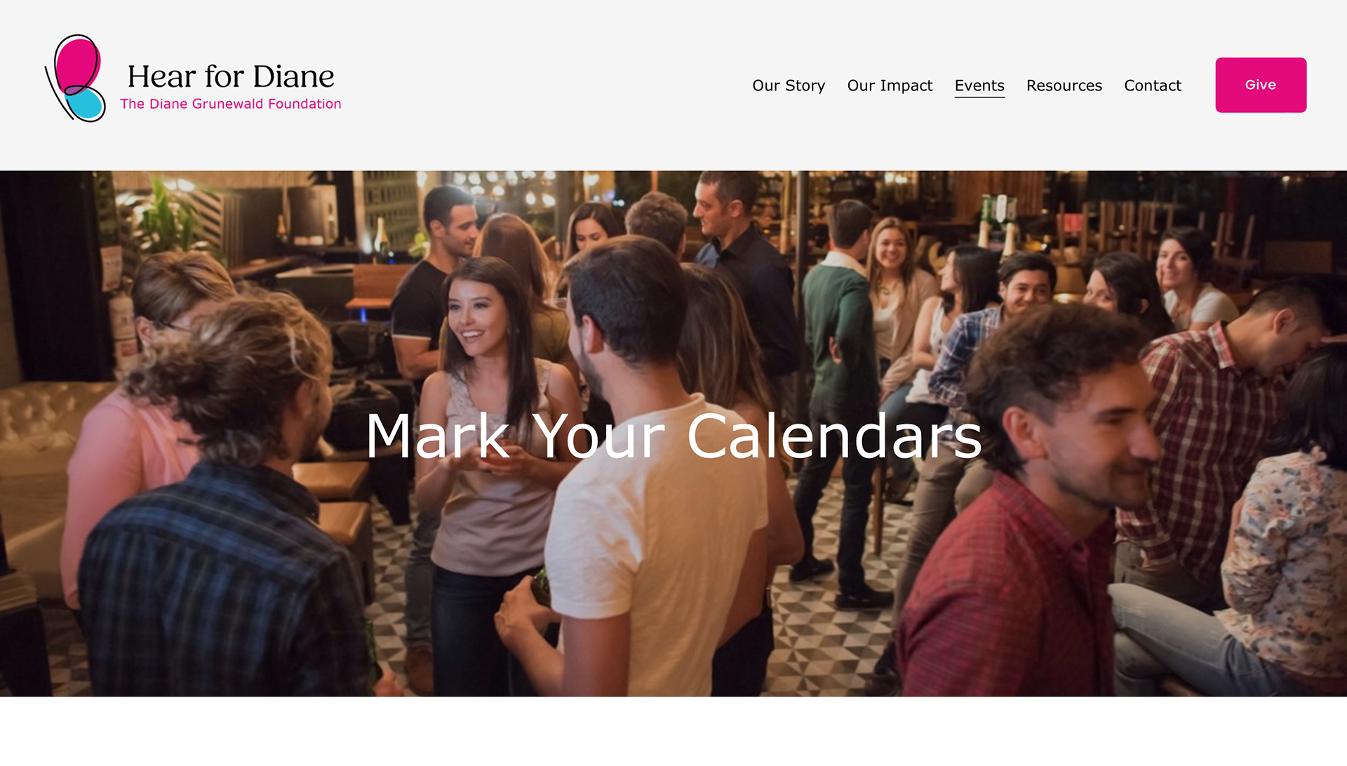 New Website Events Page