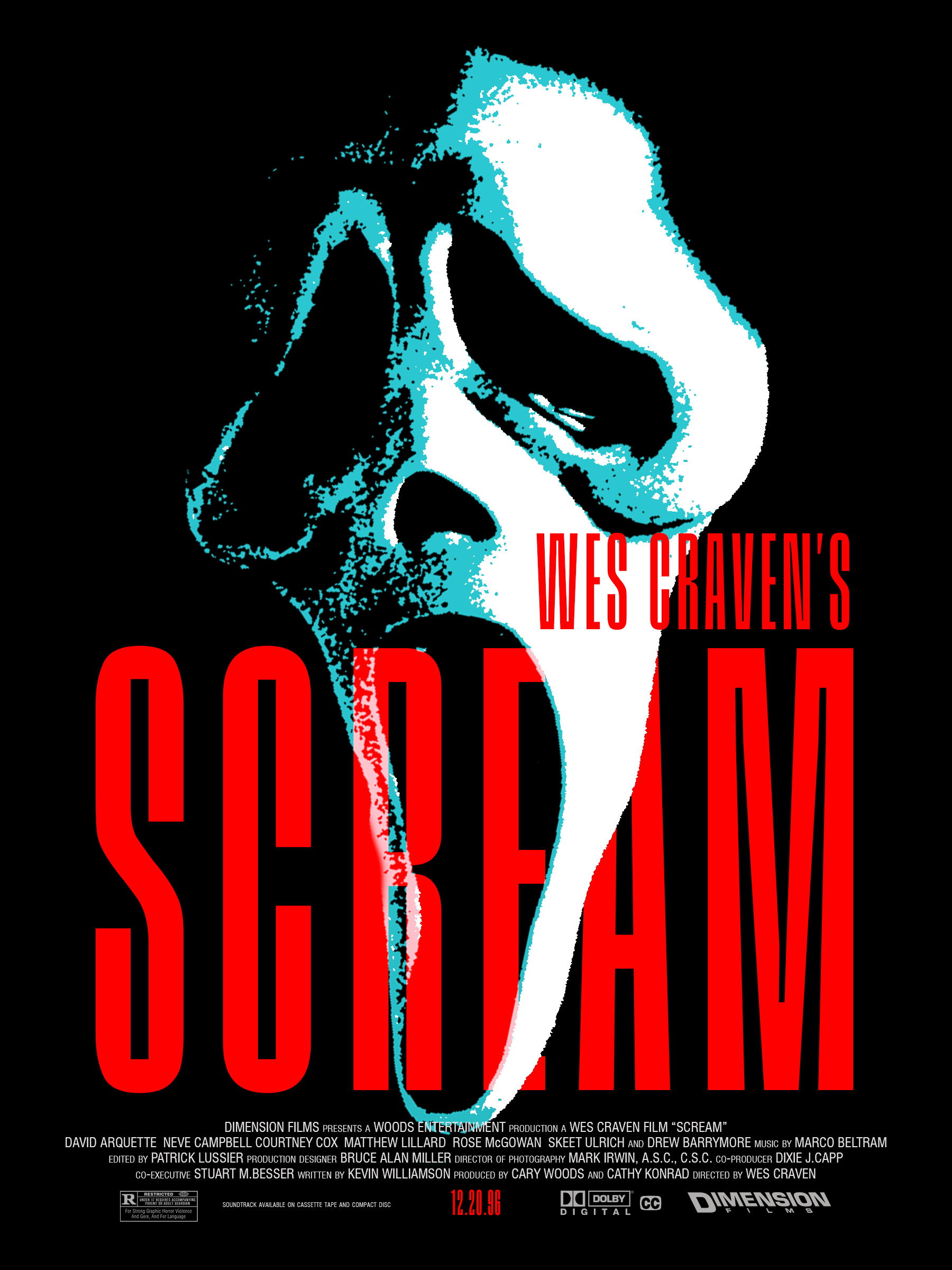 Poster for the 1996 horror classic Scream