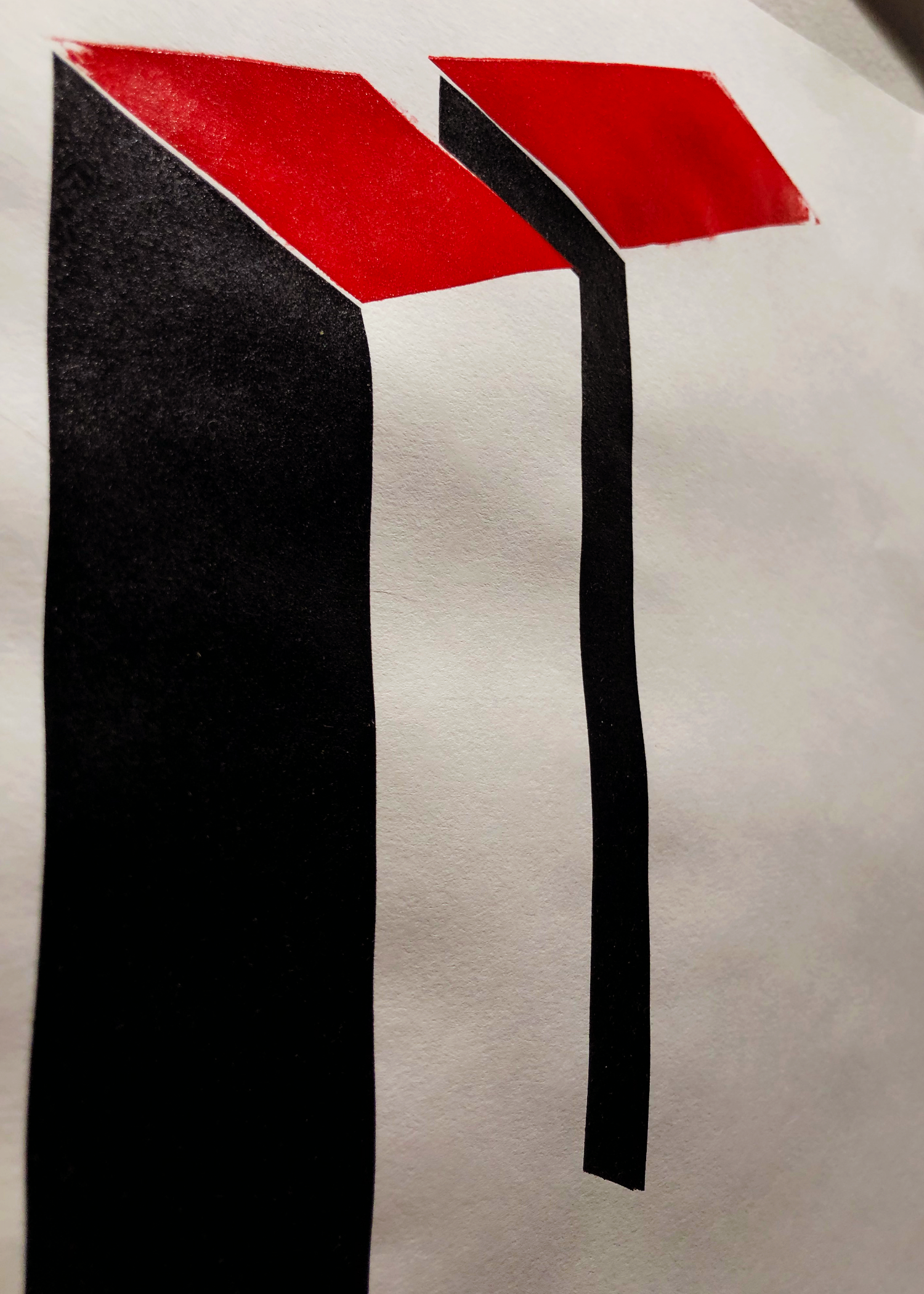 A close-up of the first screen print