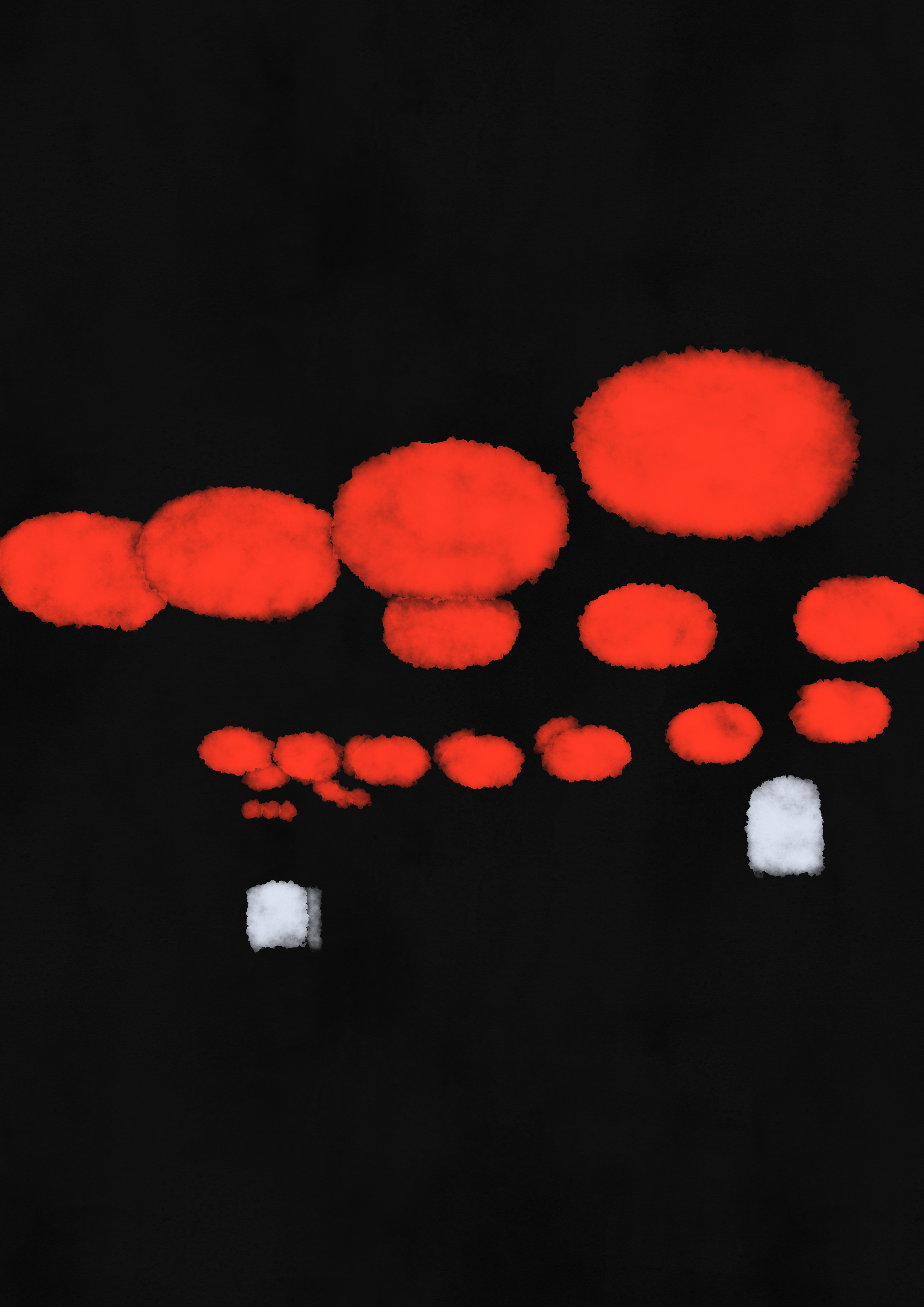 Simple illustration of Chinese lanterns in a Swedish outdoor marketplace.