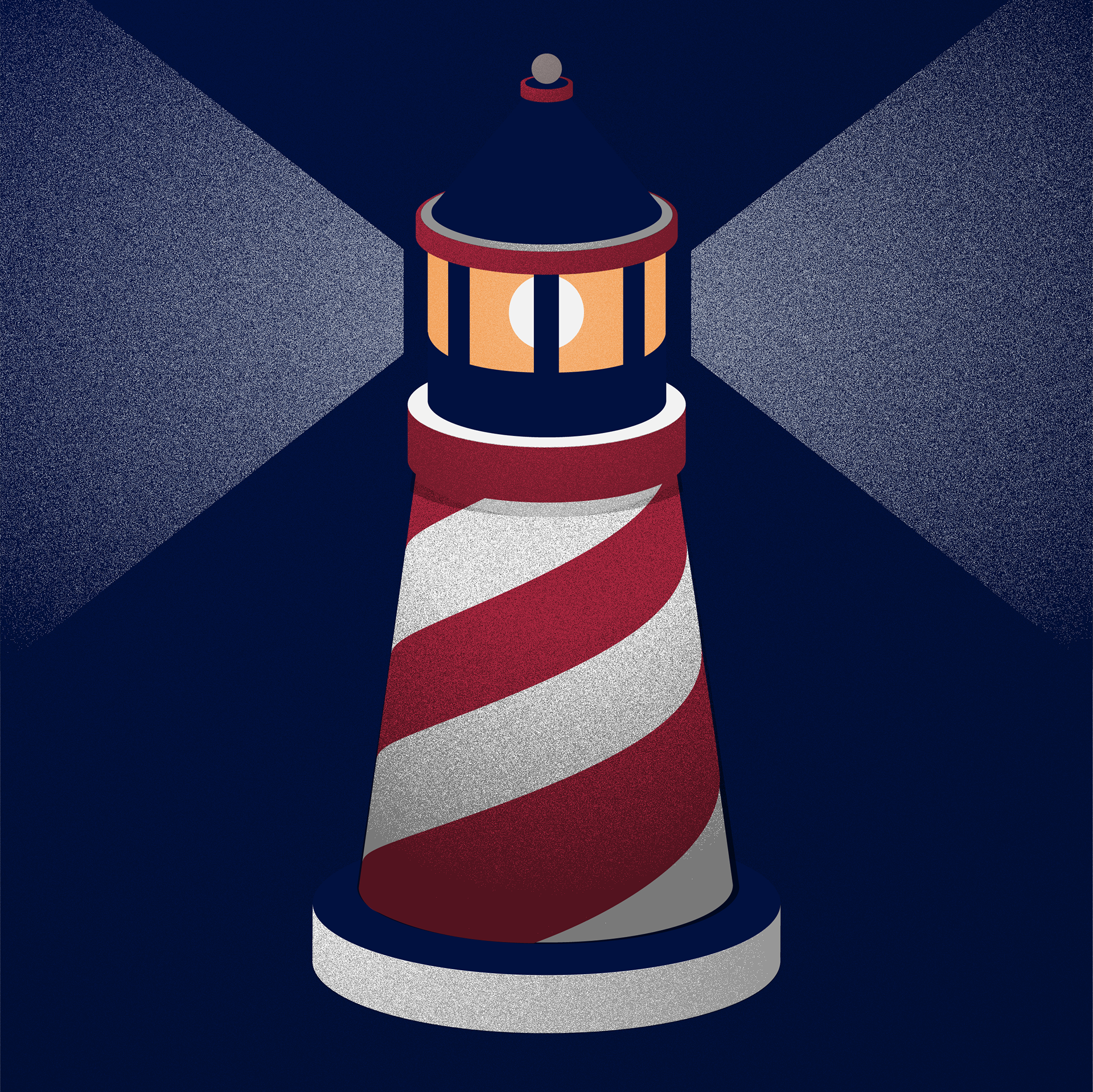 A lighthouse with heavy grain shading