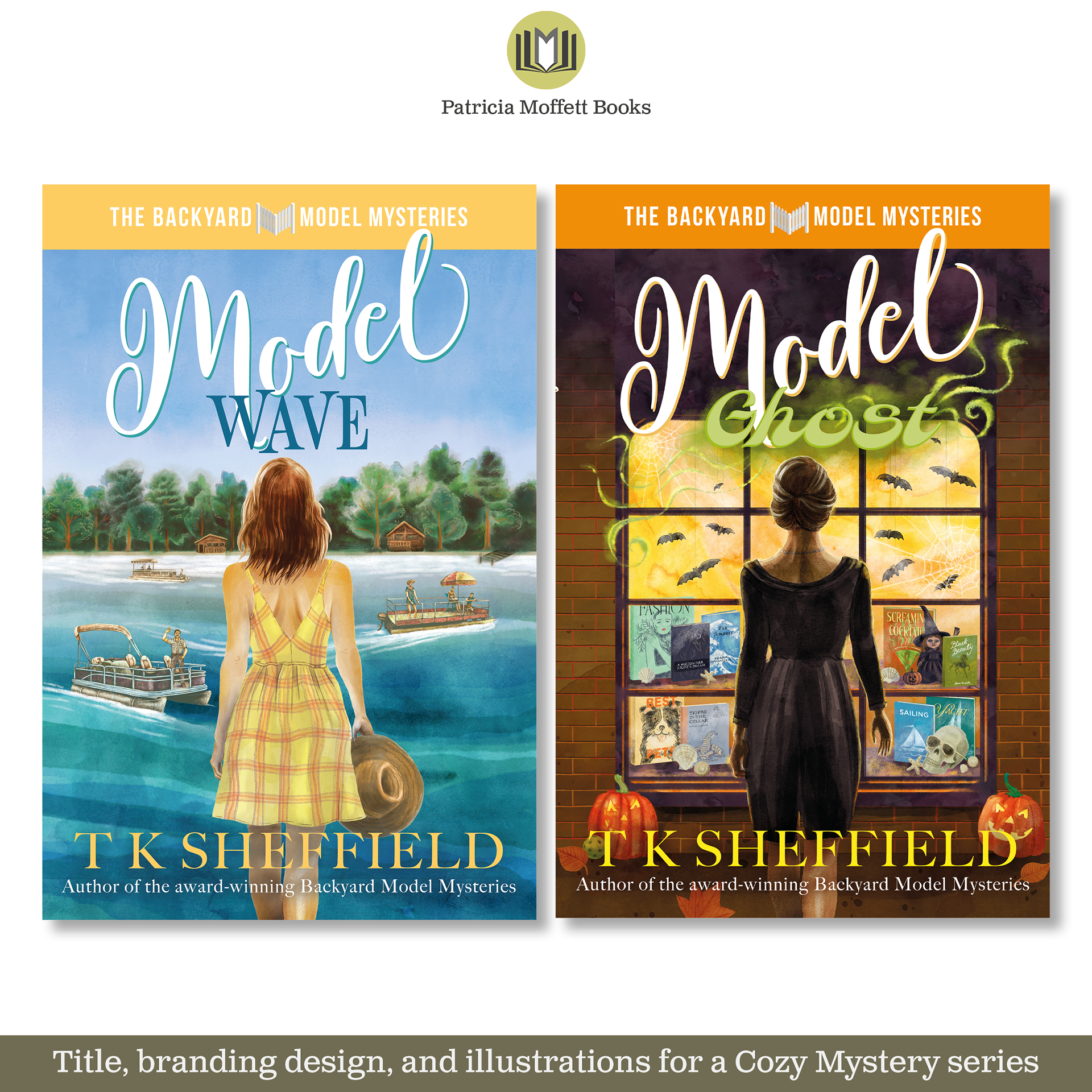 Book jackets Backyard Model mysteries series