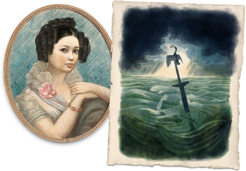 two paintings from Jane Eyre's Scrapbook
