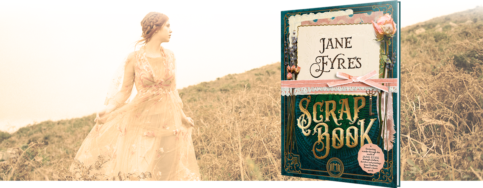 Book jacket with scenic background