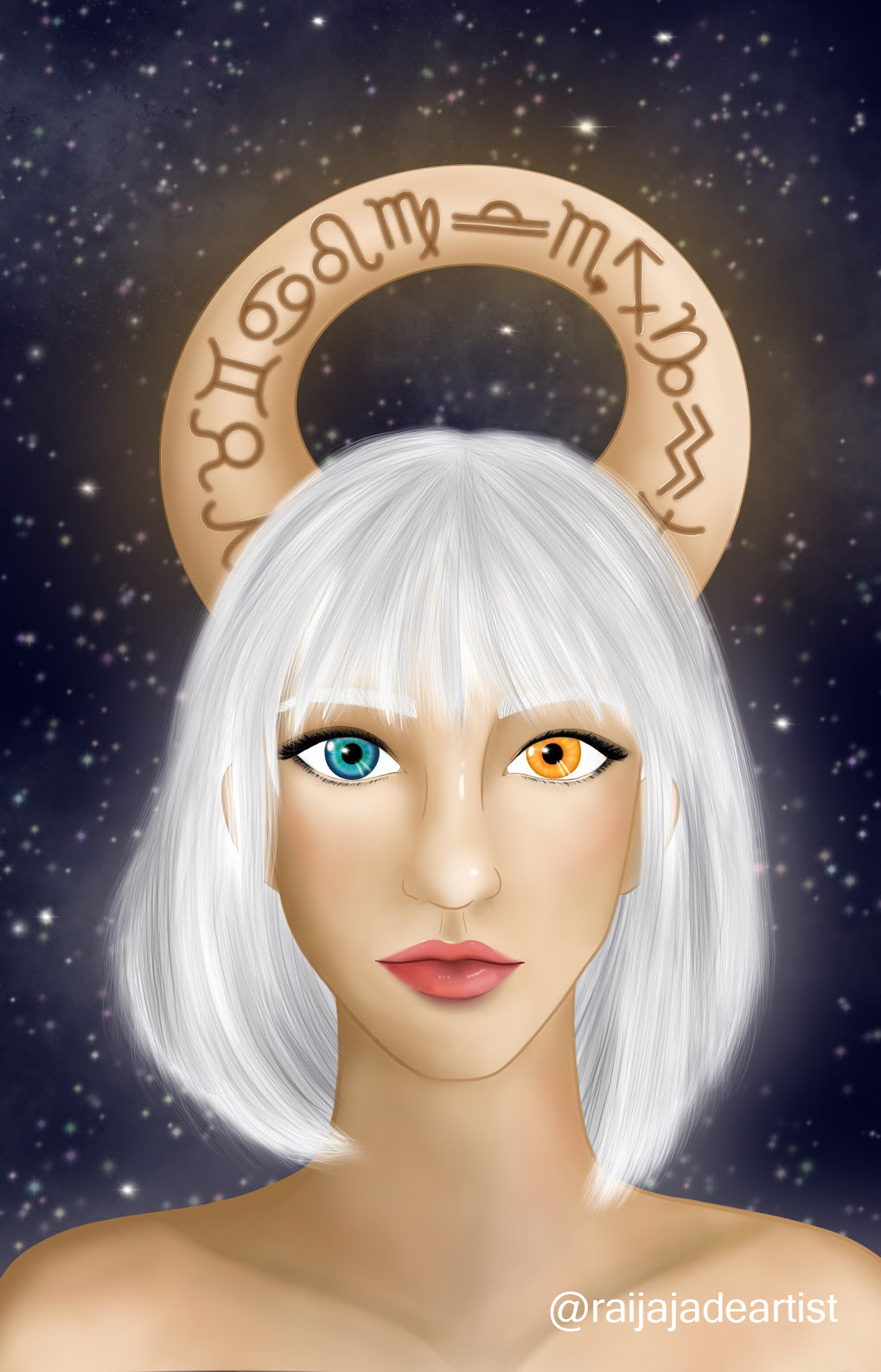 Beautiful Celestial Lady, Digital Painting, Procreate, 2023