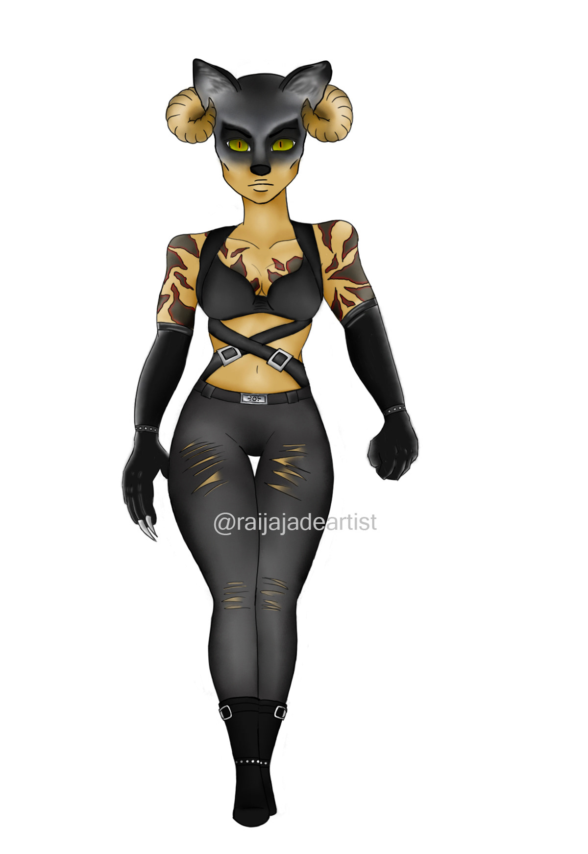 Catwoman as a Demon, Digital Illustration, Adobe Photoshop, 2021