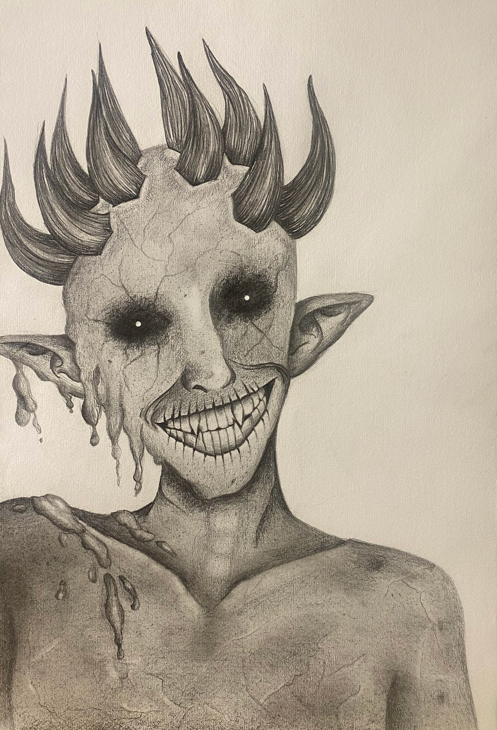 OG Semi-Realism Drawing, Graphite & Charcoal on Paper, 2023