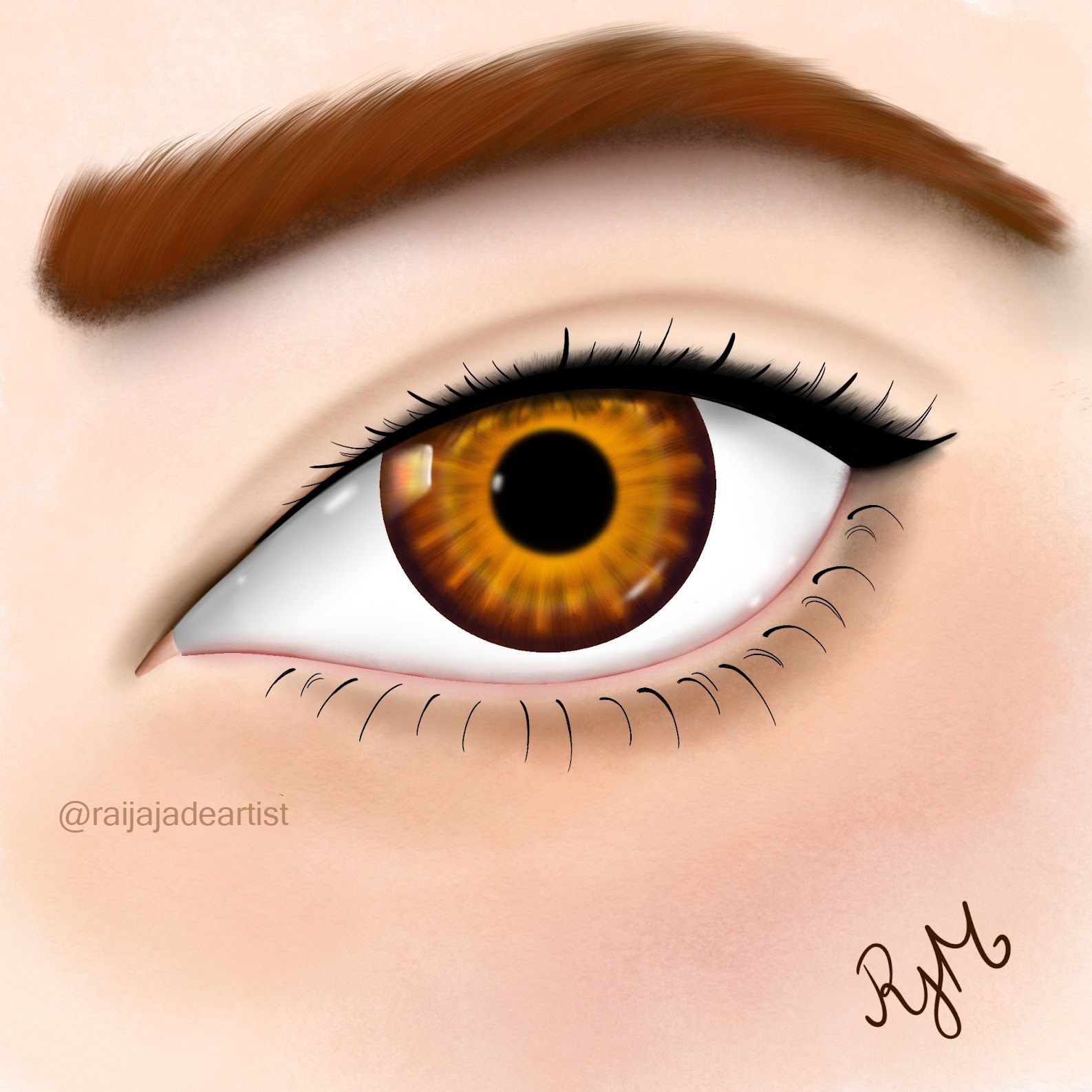 Beautiful Digital Painting of a Brown Eye, Digital Painting, Procreate, 2023