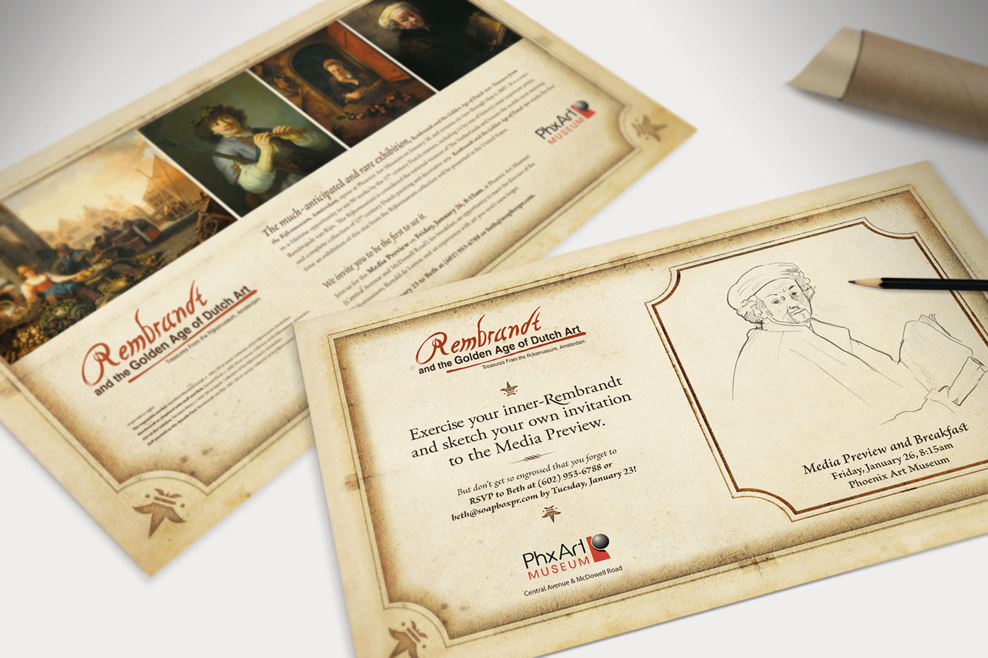 Mark Anthony Munoz Phoenix Art Museum Rembrandt Invitation