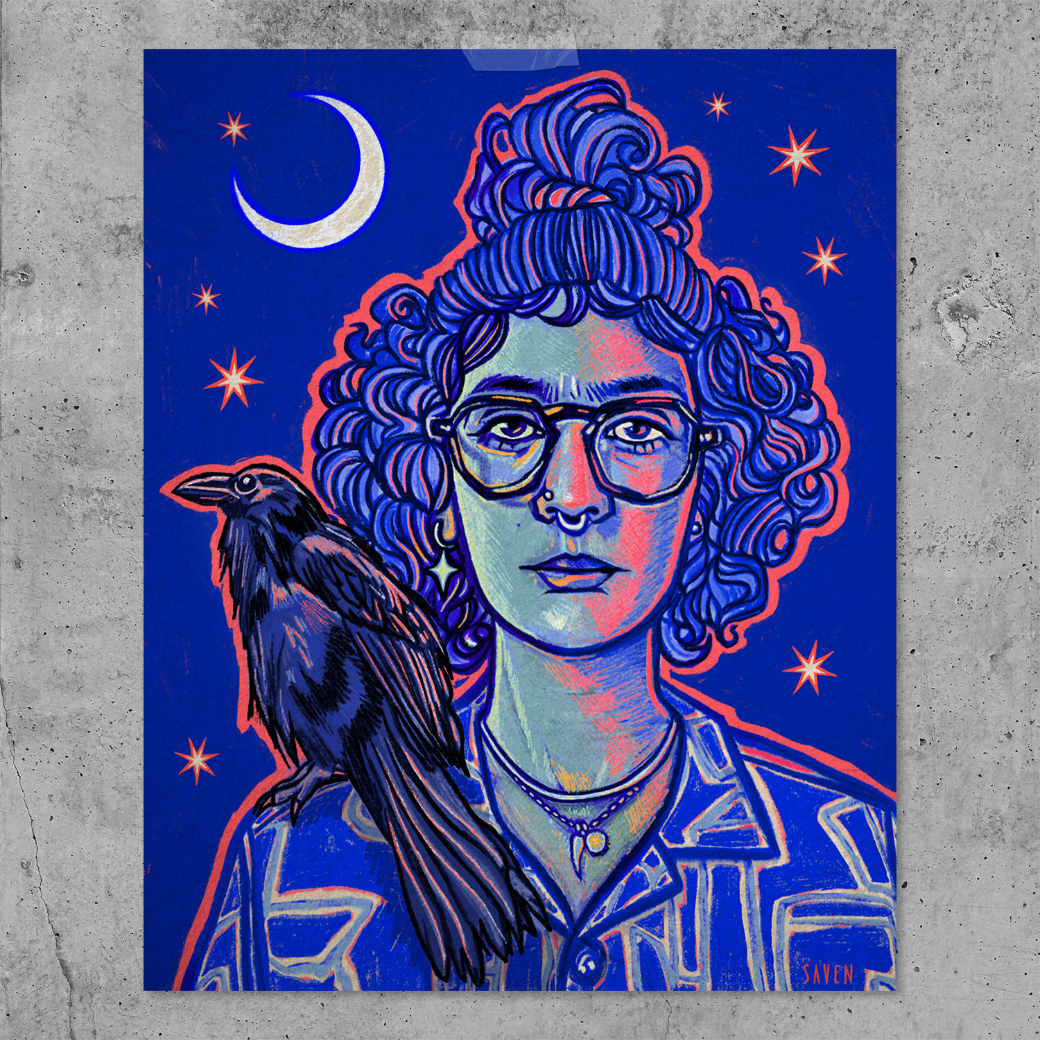 Raven with an 'S', self-portrait, 2025