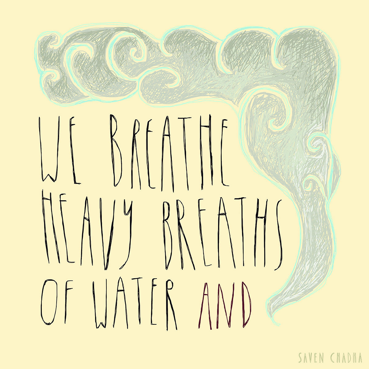 Heavy Breaths of Water, experimental illustration, 2016