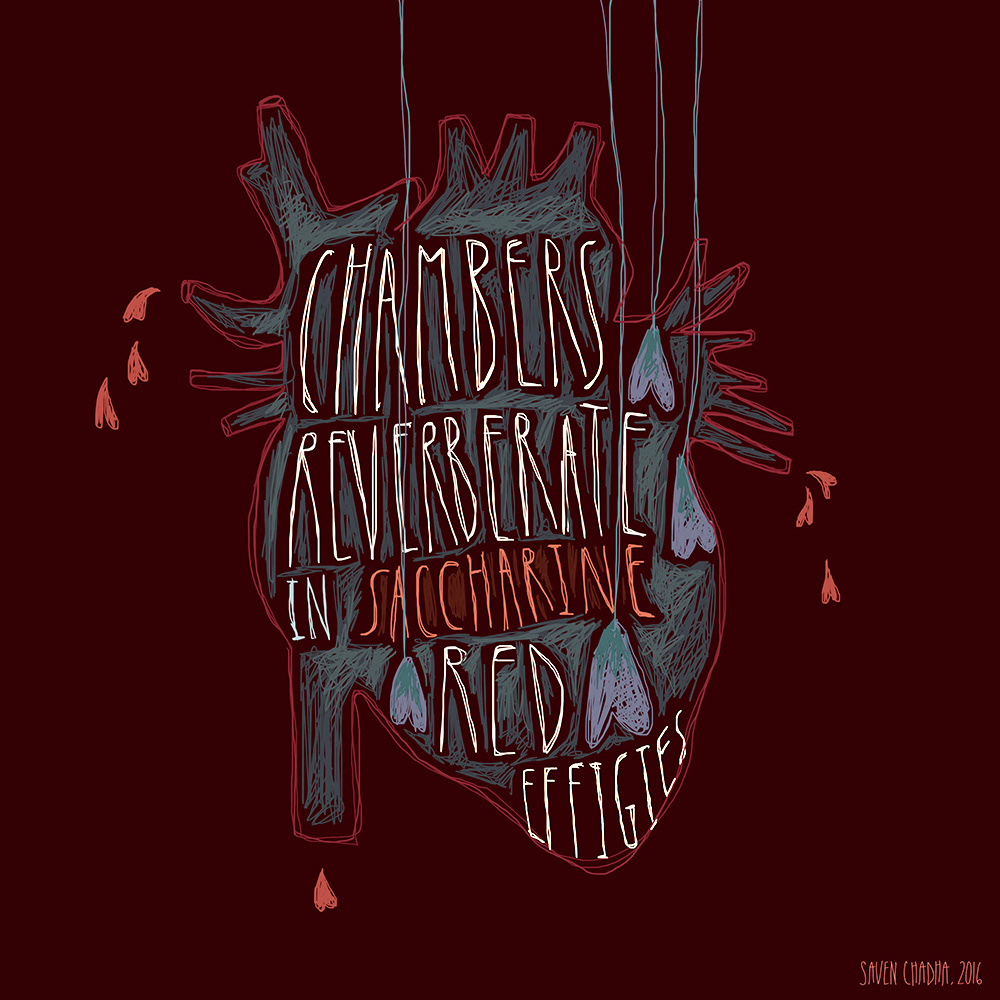 Saccharine Red Effigies, experimental illustration, 2016