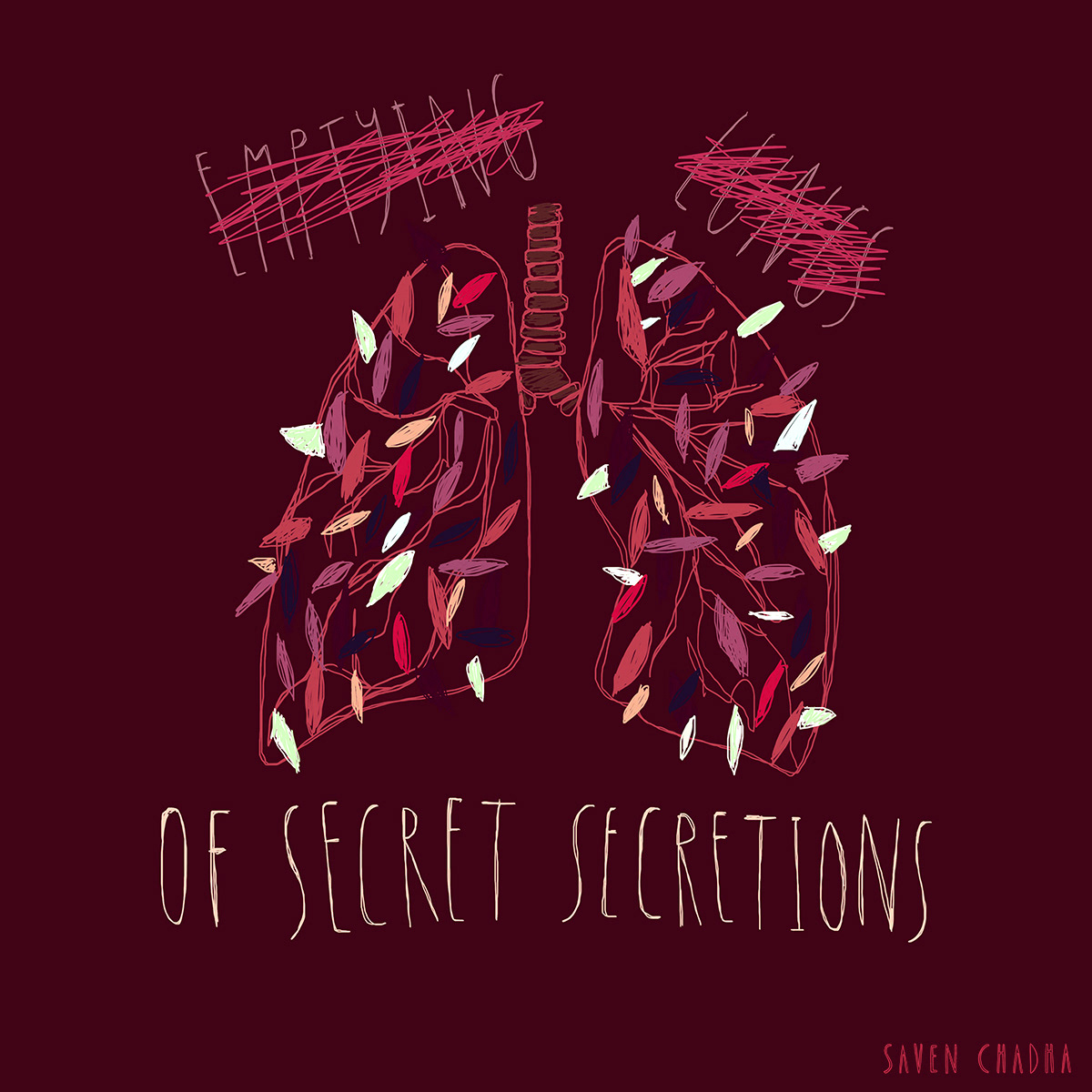 Emptying Lungs, experimental illustration, 2016