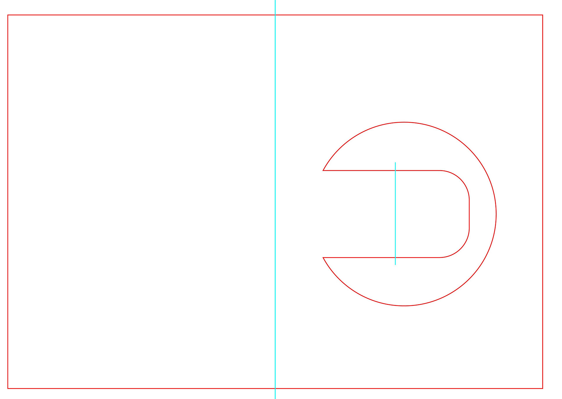 Cut and fold lines for the card base