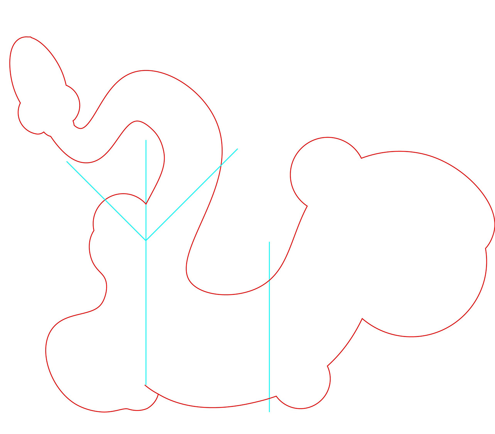 Cut and fold lines for the popup