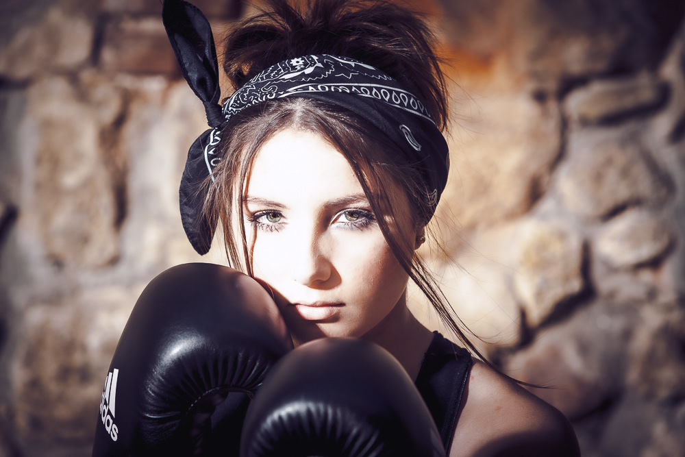 photo regard de la boxeuse