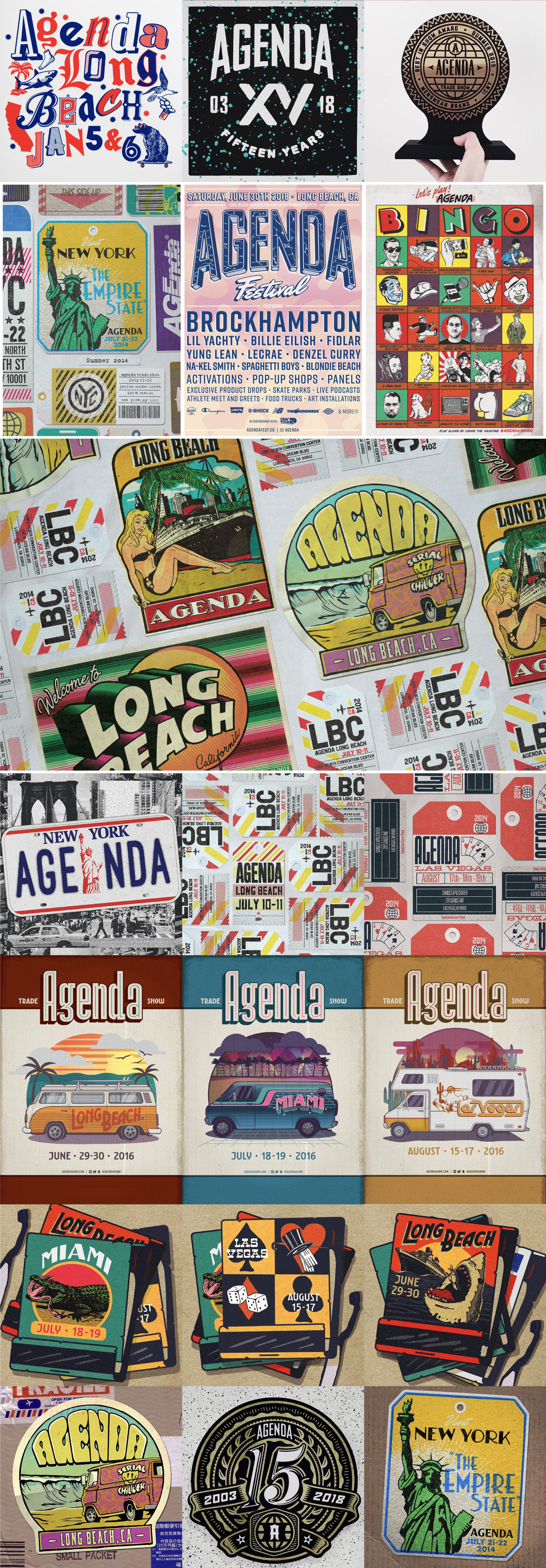 created by chip, chip Marucci, graphic design, art director, creative director, graphic design and art created for Agenda Trade Show Long Beach, Las Vegas, Agenda Festival, Poster, Miami, New York City