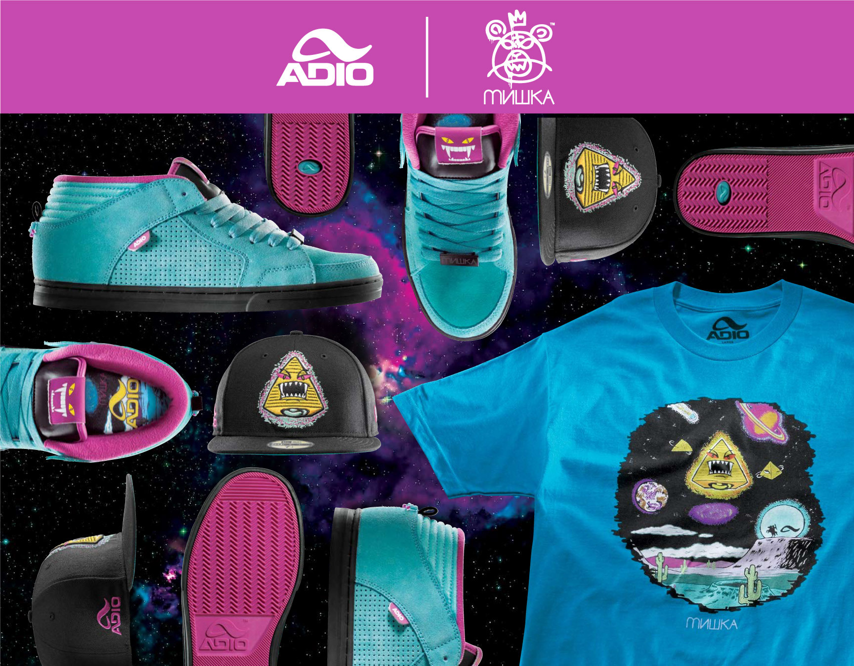 created by chip, chip Marucci, graphic design, art director, creative director, Adio Footwear, Mishka, NYC, streetwear, entries, Santa Cruz skateboards, footwear collection,, apparel, Headwear, footwear design,  color and material, design and concept ideation