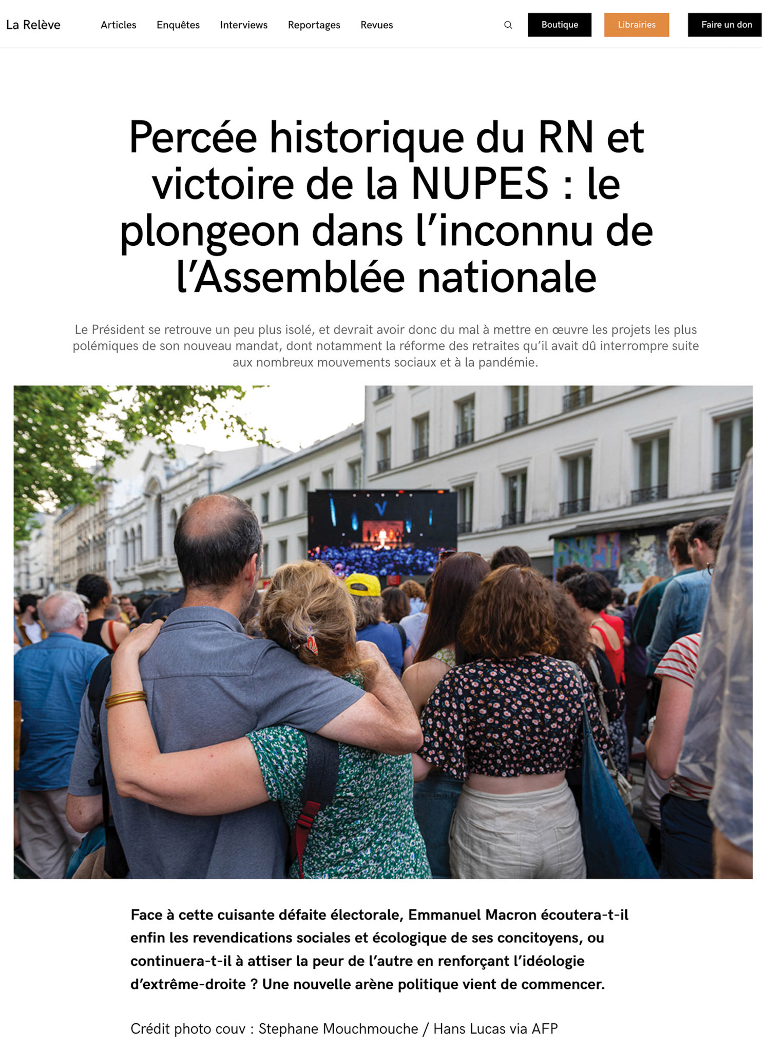 La Relève et la Peste