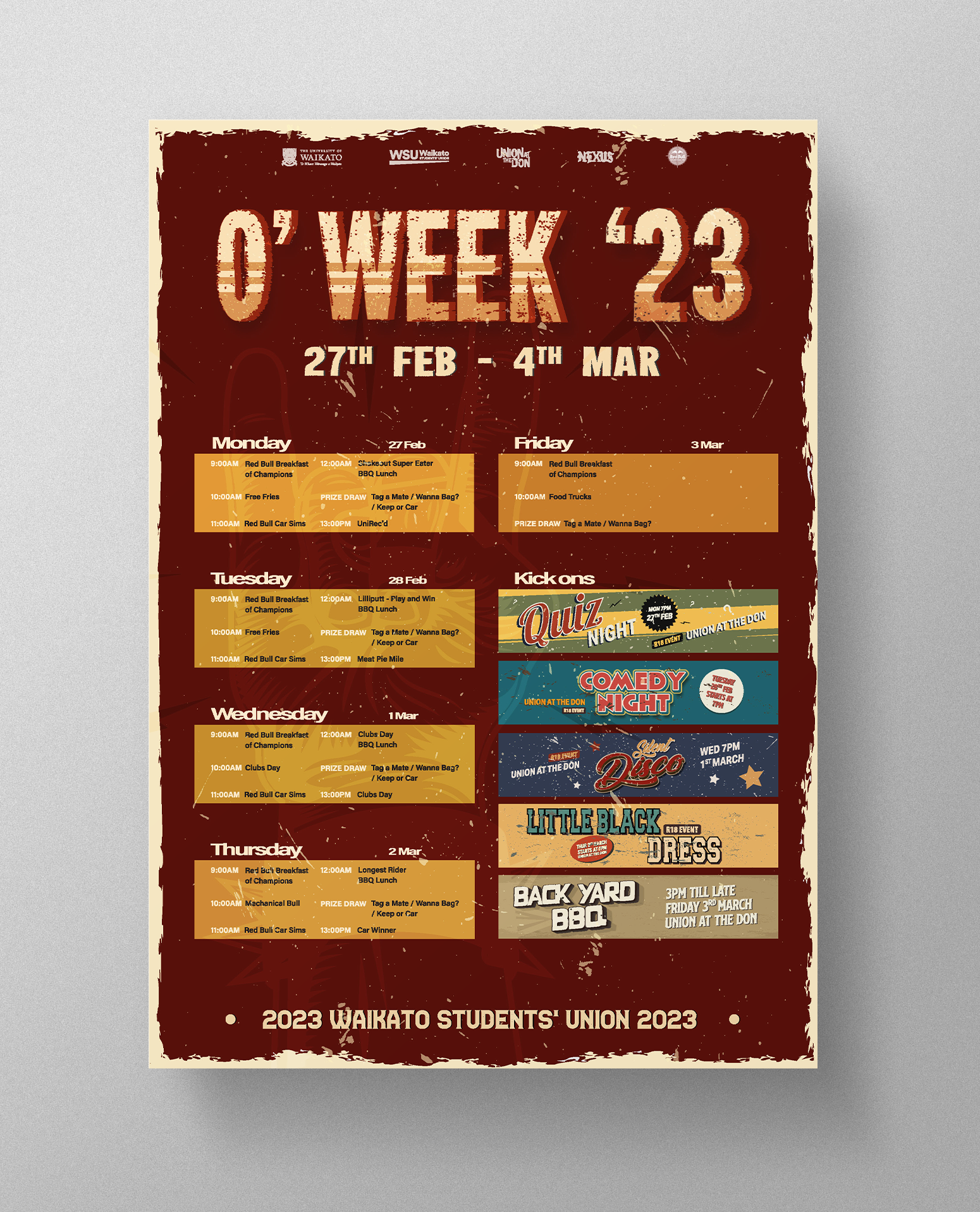 WSU O'WEEK '23 Event Schedule
