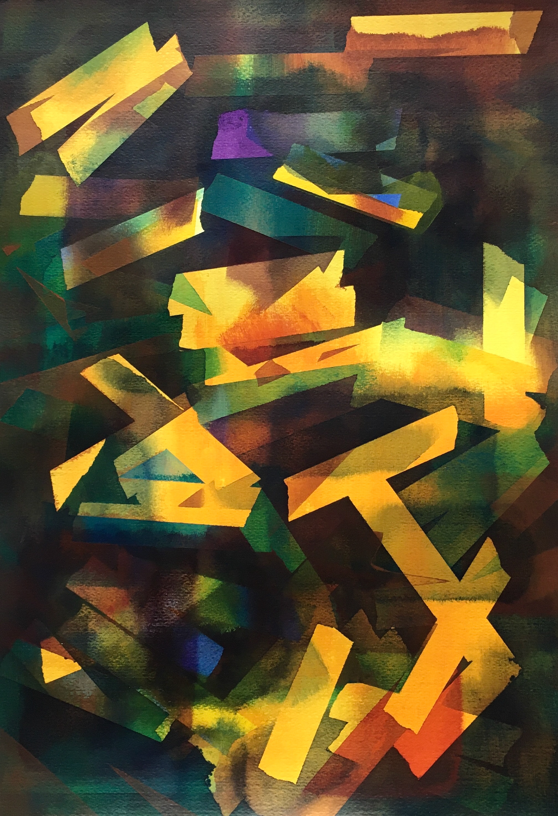 untitled, acrylic on paper, 35x75