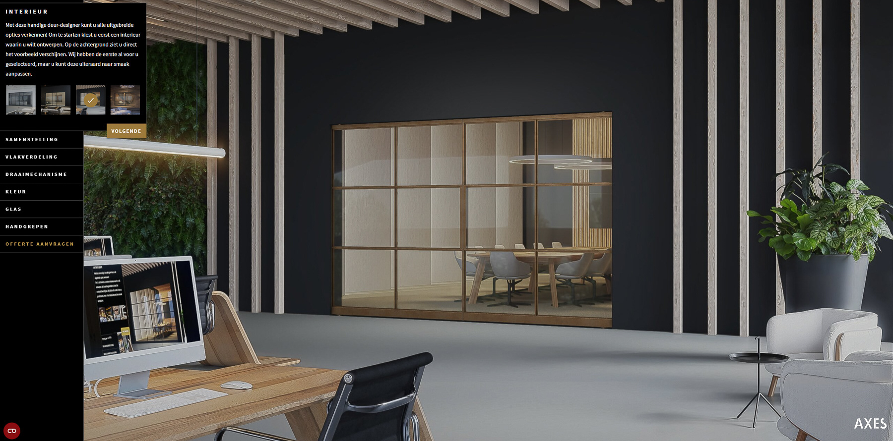 Voor De Rooy Steel Doors vervaardigden we interieursettings voor de interactieve deurdesigner. Hier zie je de scandinavische kantoorstijl met Dudok Steel Door. In deze 3D-configurator stel je in 4 stappen je perfecte stalen deur samen. Alles wordt realtime weergegeven.#productconfigurator  #3dvisualisatie #customization #designyourdoor 