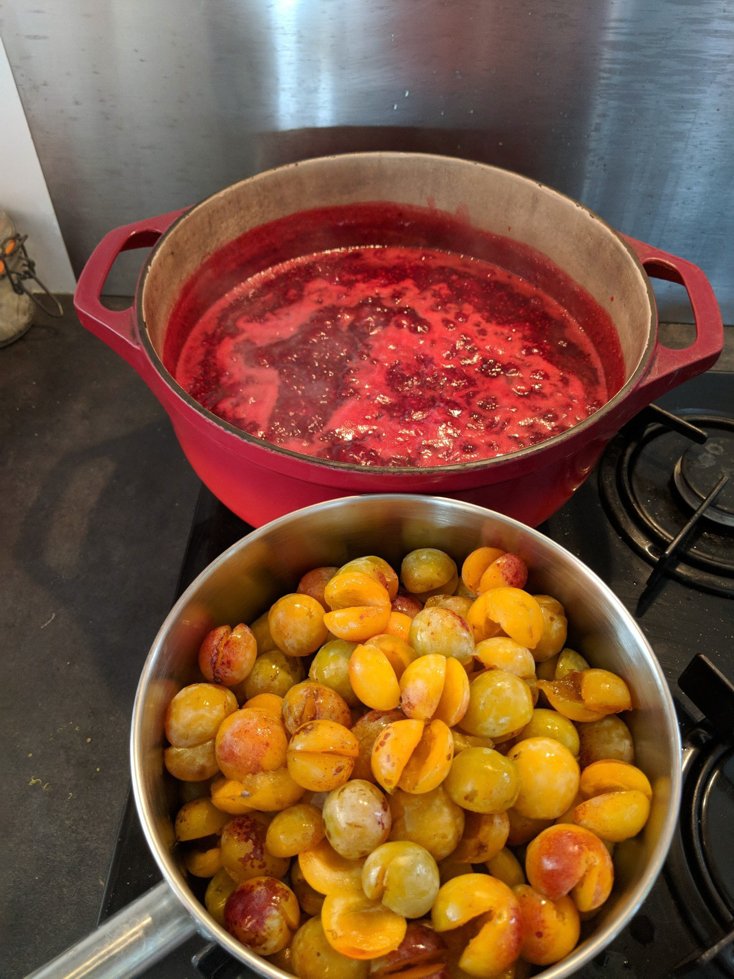 Confiture de Framboises et Mirabelles