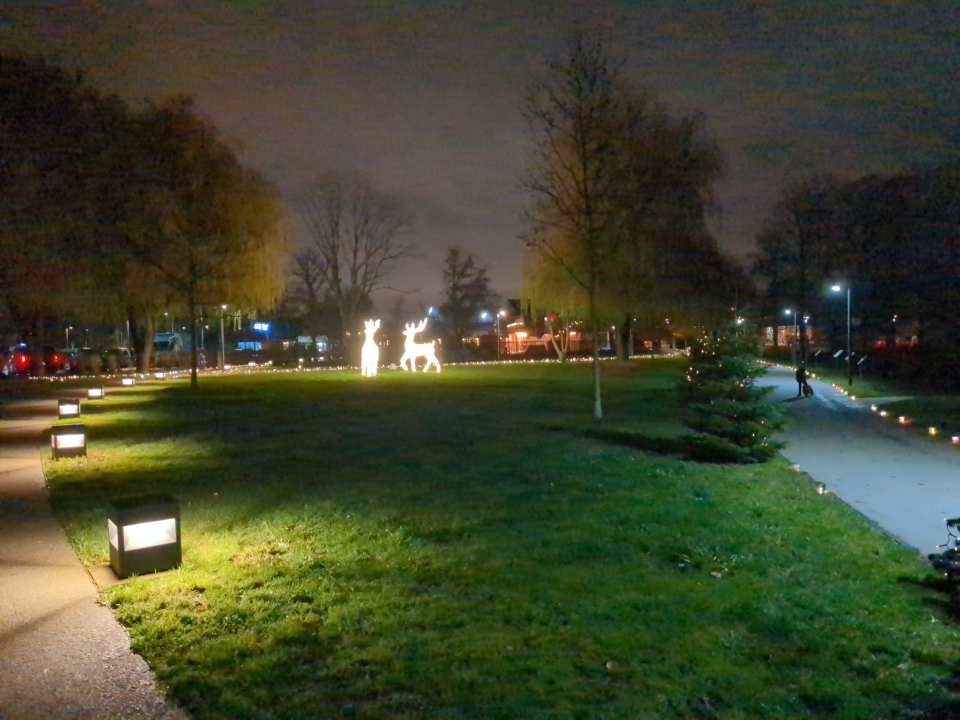 Adrien et Augustin partent en courant se perdre dans la nuit des lumières de Nël, à Bertrange. Augsutin pédale vite, vite. Dans quelques minutes nous partons pour chez Papalu et Dilou