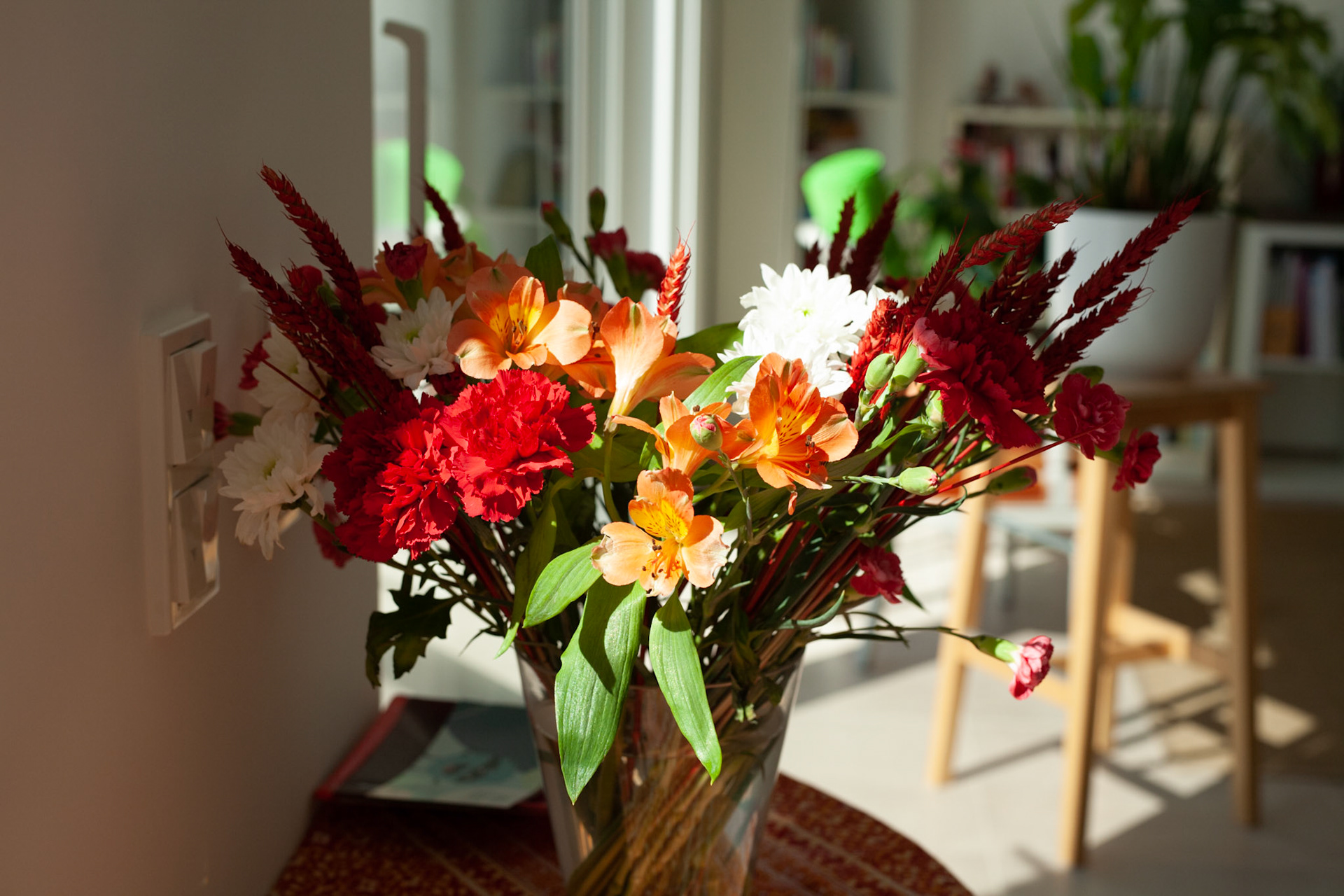 Les enfants sont malades dès la fin Août et j'offre un bouquet à Gabrielle pour la remercier de les garder