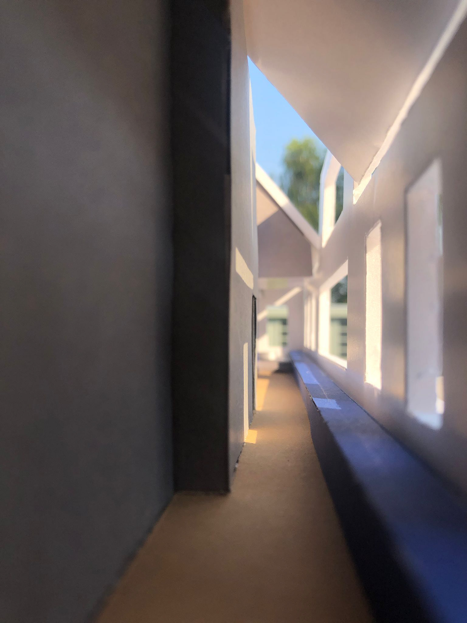 The long entrance hall