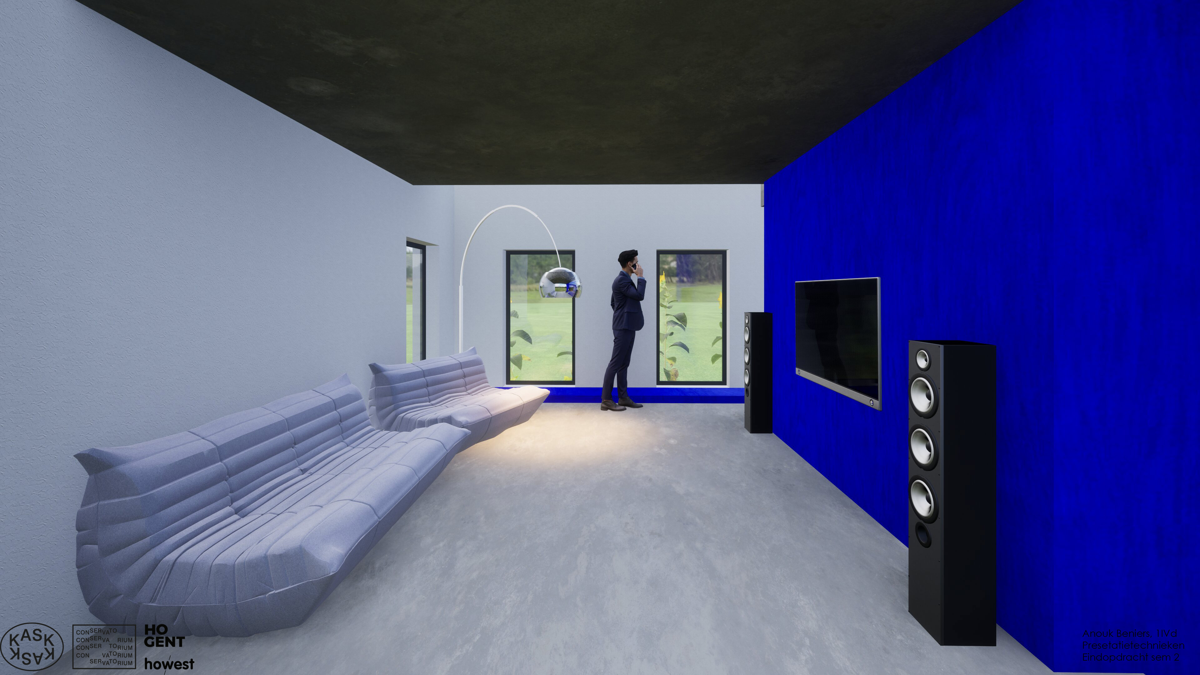The living area on the ground floor