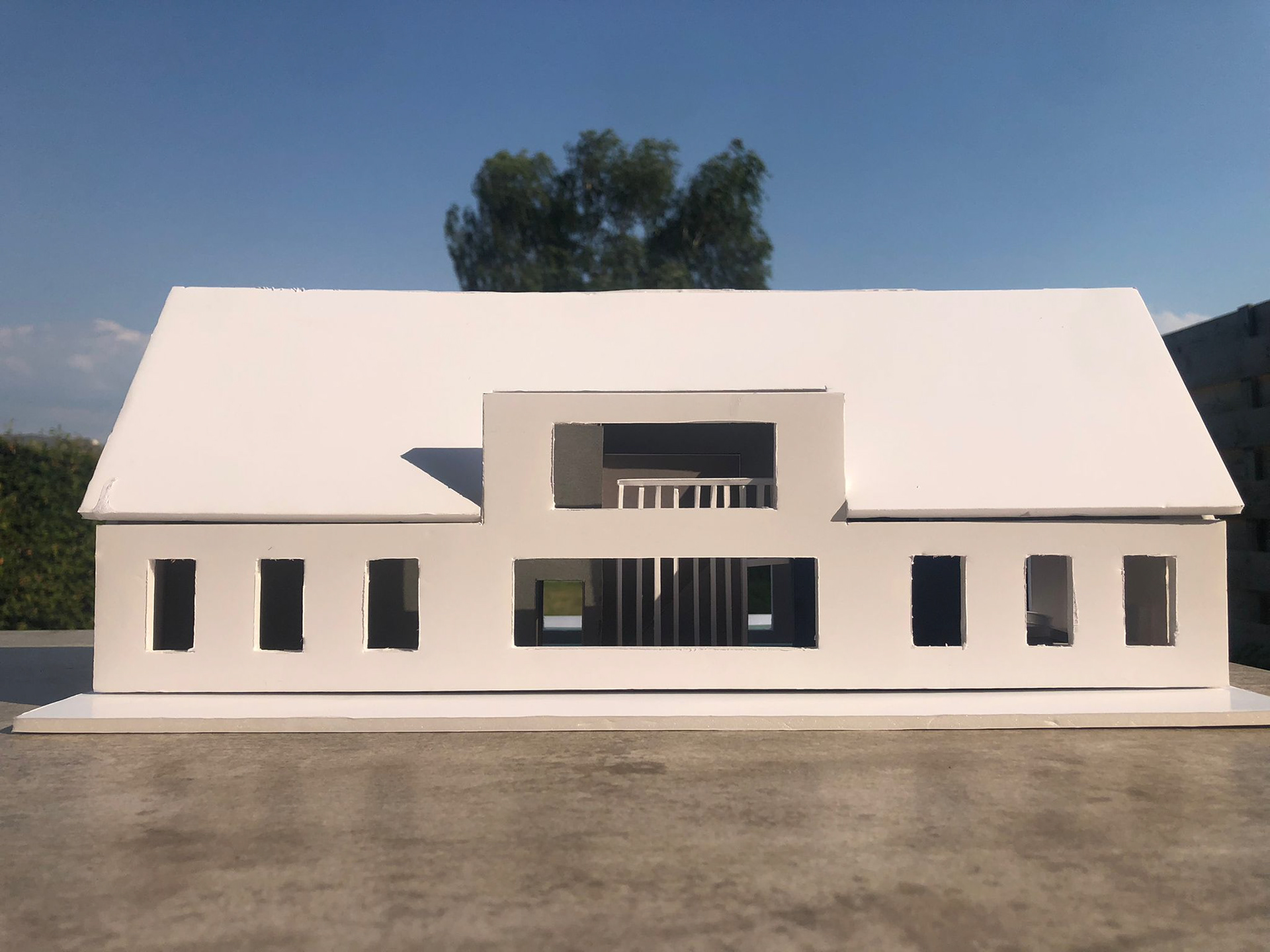 The facade of the house